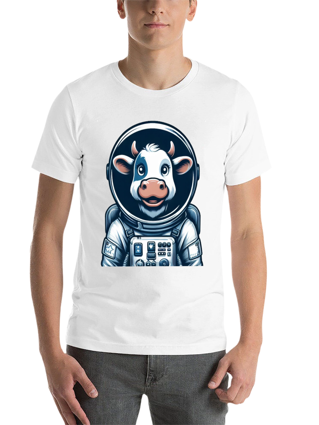 Black Cow Astronaut Graphic Tee - Space Moo-n Adventure view 14