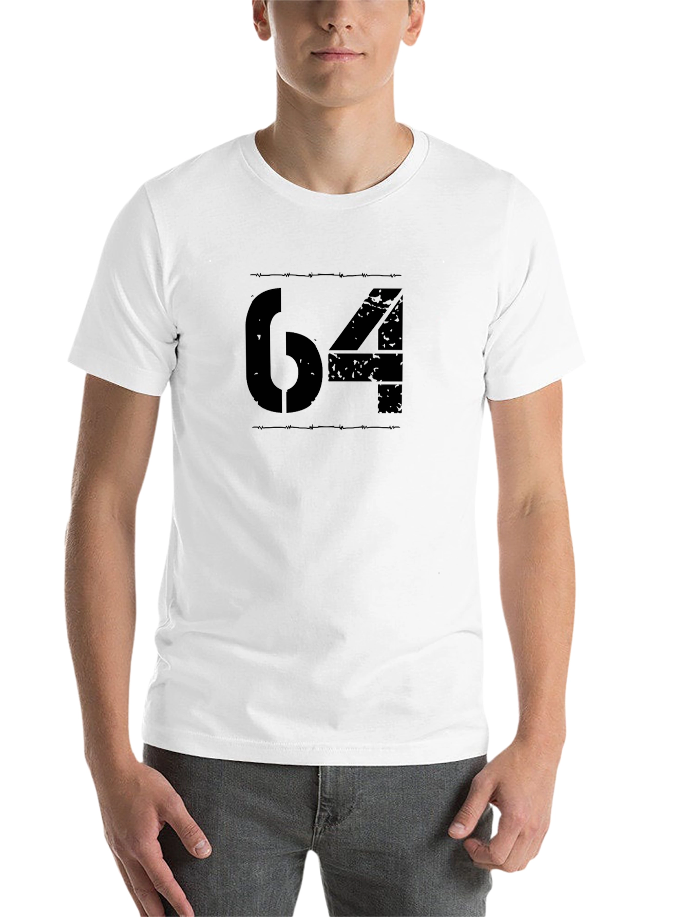 Black Black Graphic Tee - Number 64 Design view 14