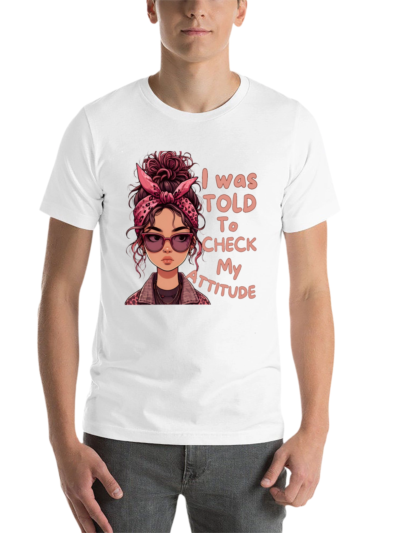 Black Sassy Attitude Graphic Tee - Check My Attitude T-Shirt view 14