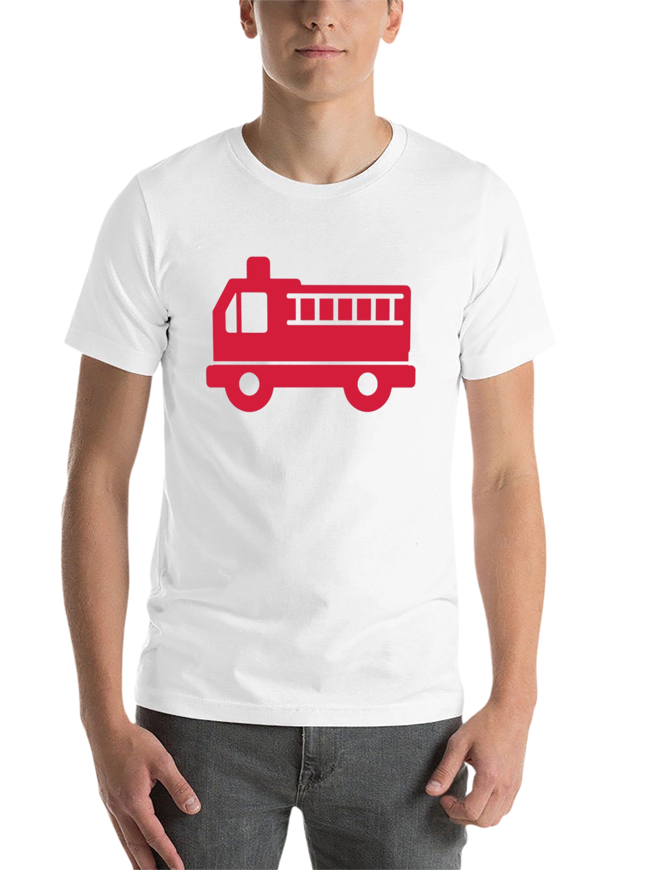 Black Fire Truck T-Shirt - Black Cotton Graphic Tee view 14