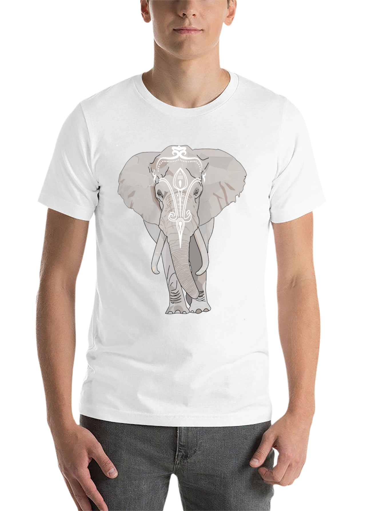 Black Elephant Graphic Print Black T-Shirt view 14
