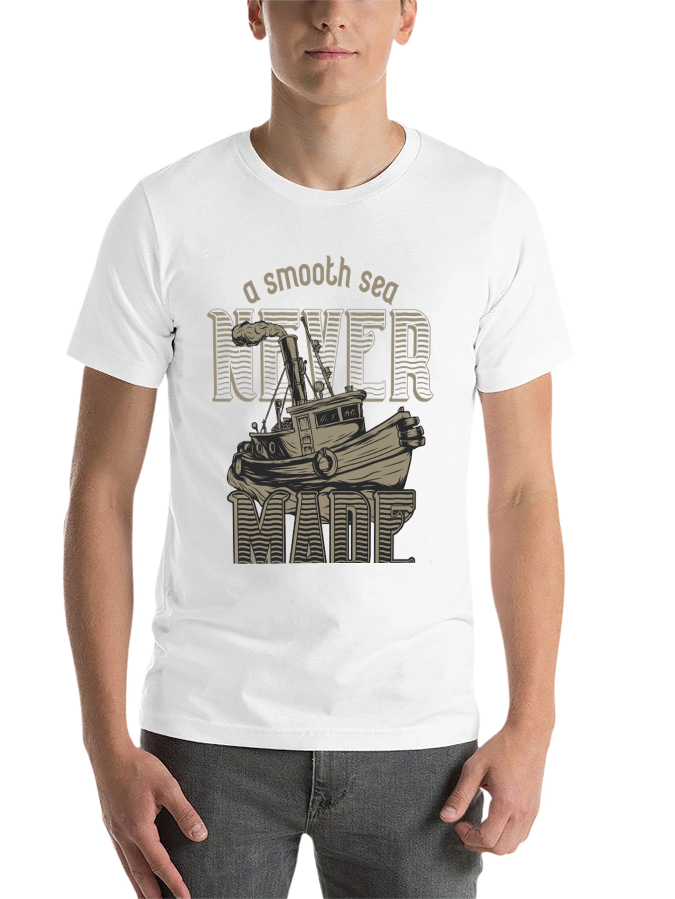 Black Smooth Sea T-Shirt - Nautical Design view 14