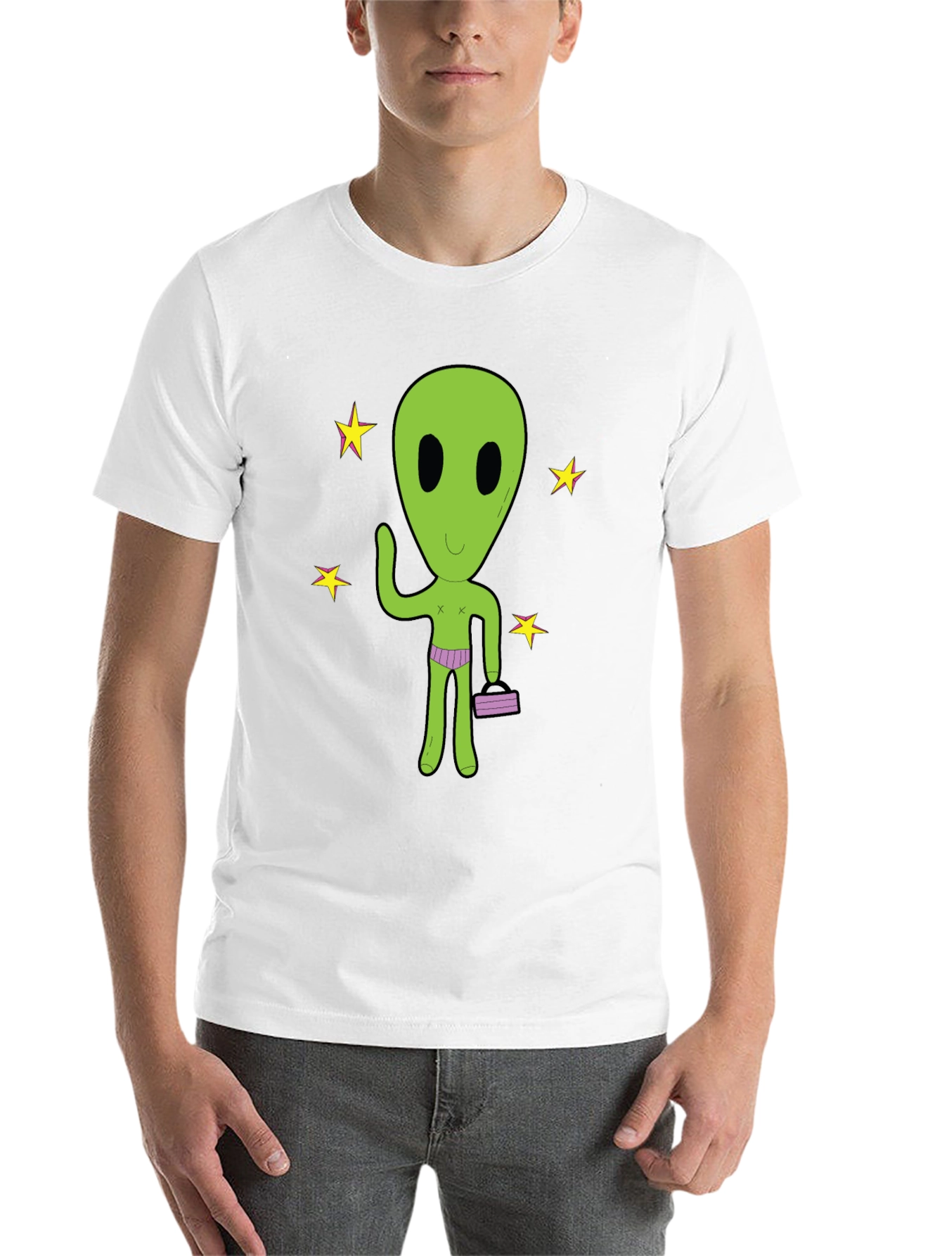 Black Alien T-Shirt - Funny Extraterrestrial Graphic Tee view 14