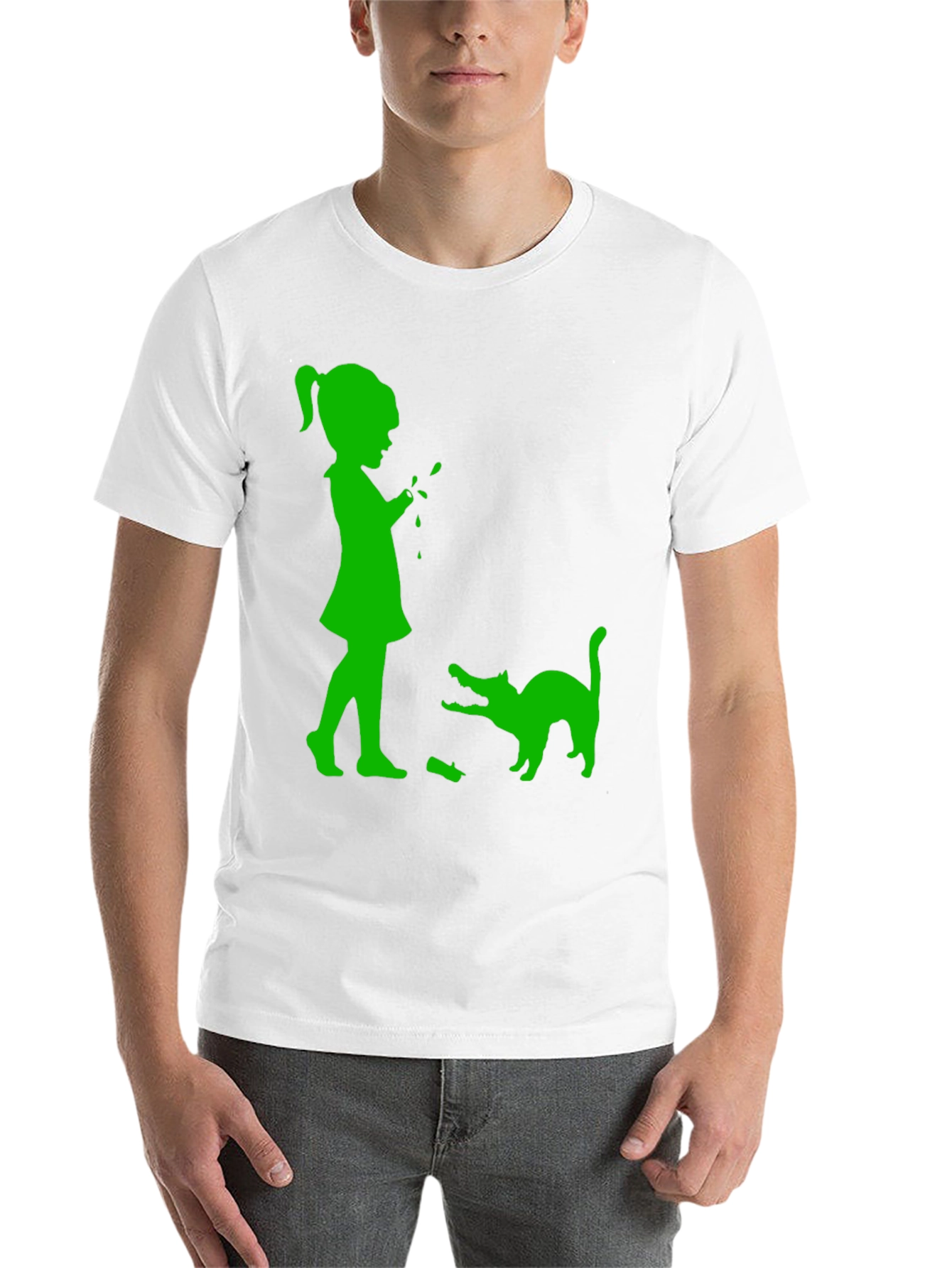 Black Girl & Cat Graphic Tee - Fun, Playful Design view 14