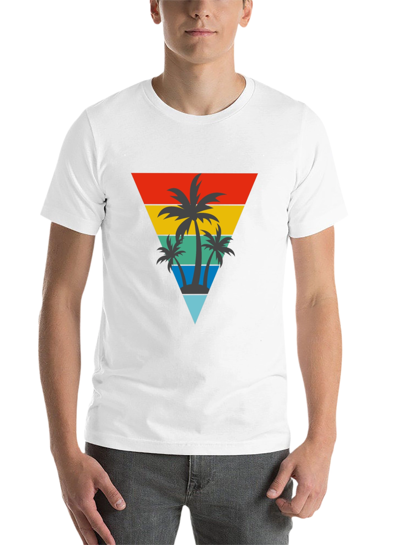 Black Retro Palm Tree Graphic T-Shirt view 14