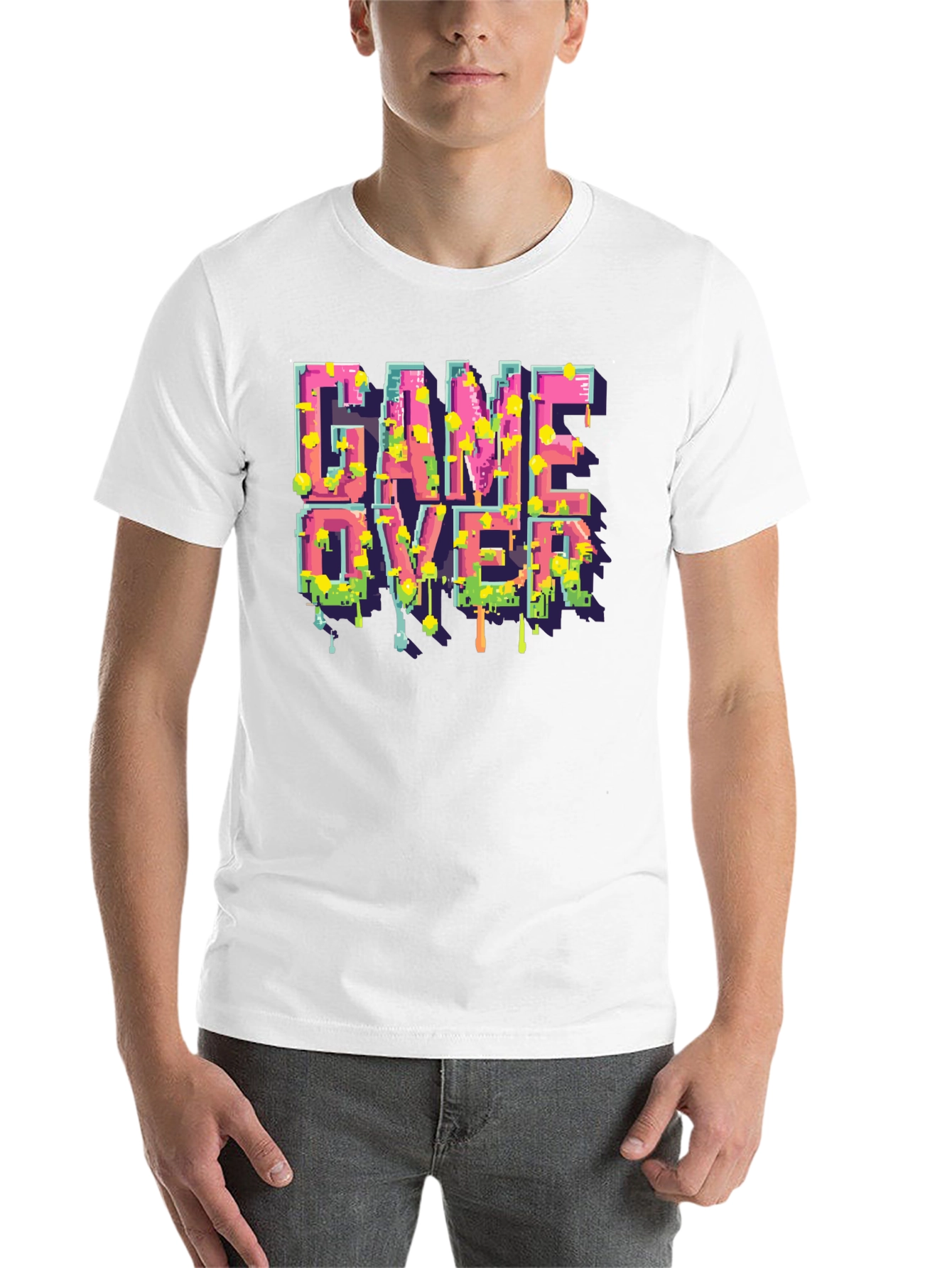 Black Game Over Pixelated T-Shirt view 14
