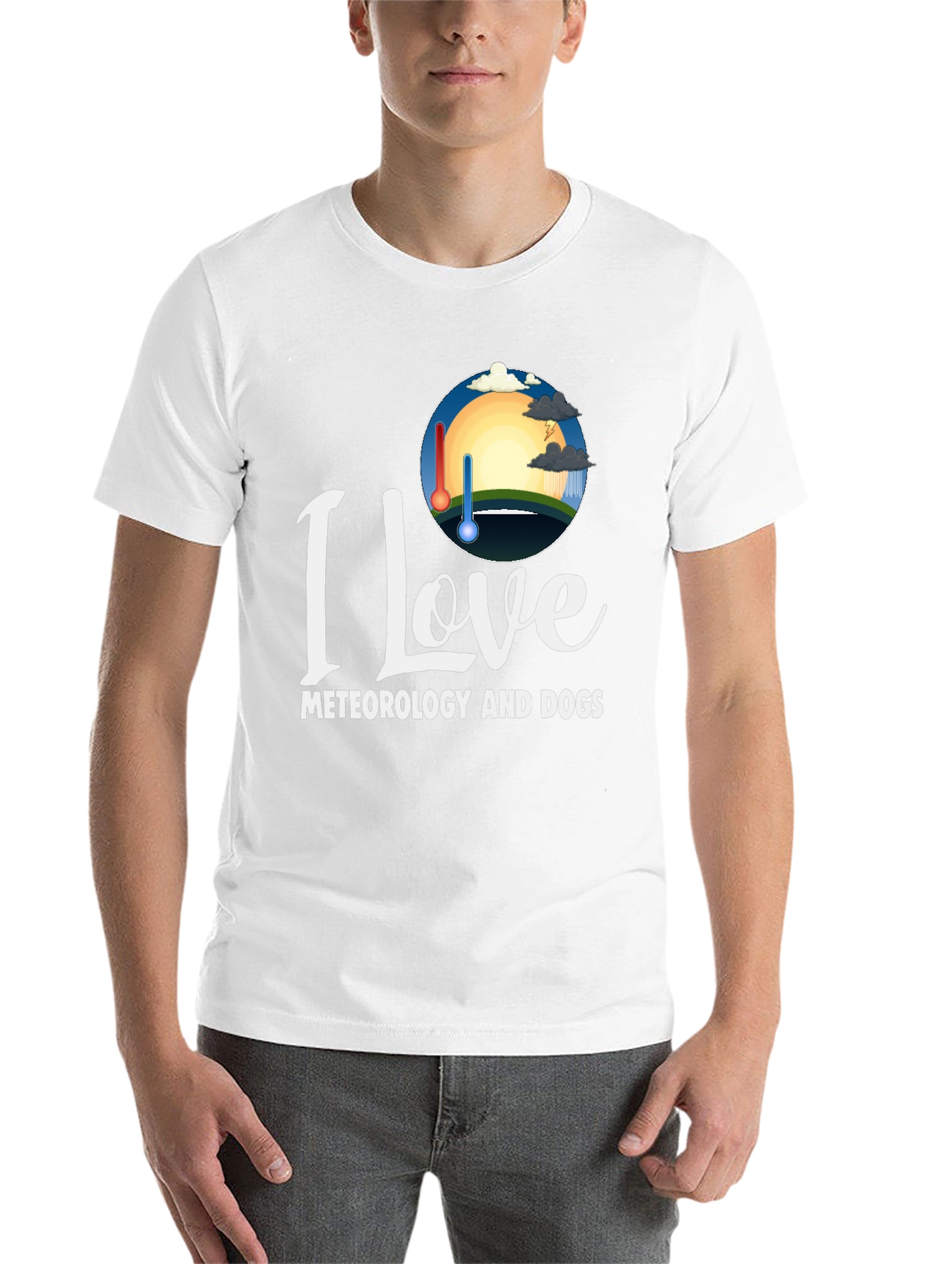 Black I Love Meteorology and Dogs T-Shirt view 14