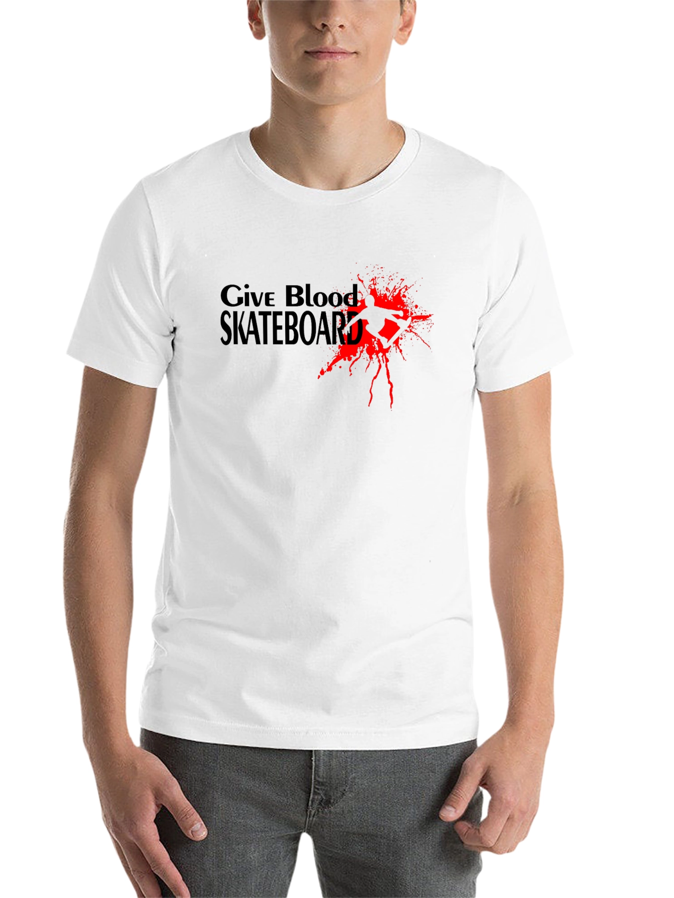 Black Give Blood Skateboard Graphic T-Shirt view 14