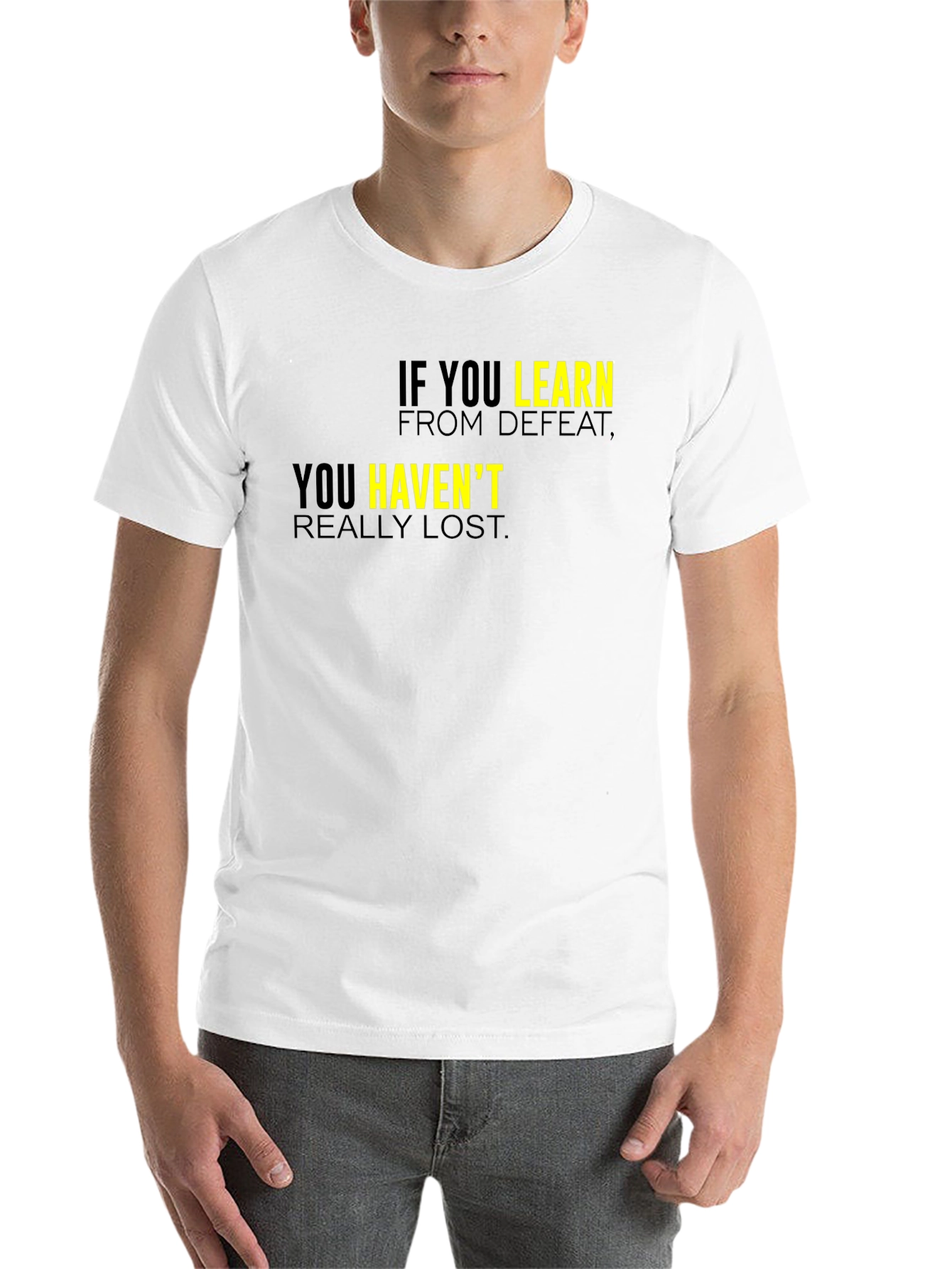 Black Motivational Black T-Shirt: Learn From Defeat view 14