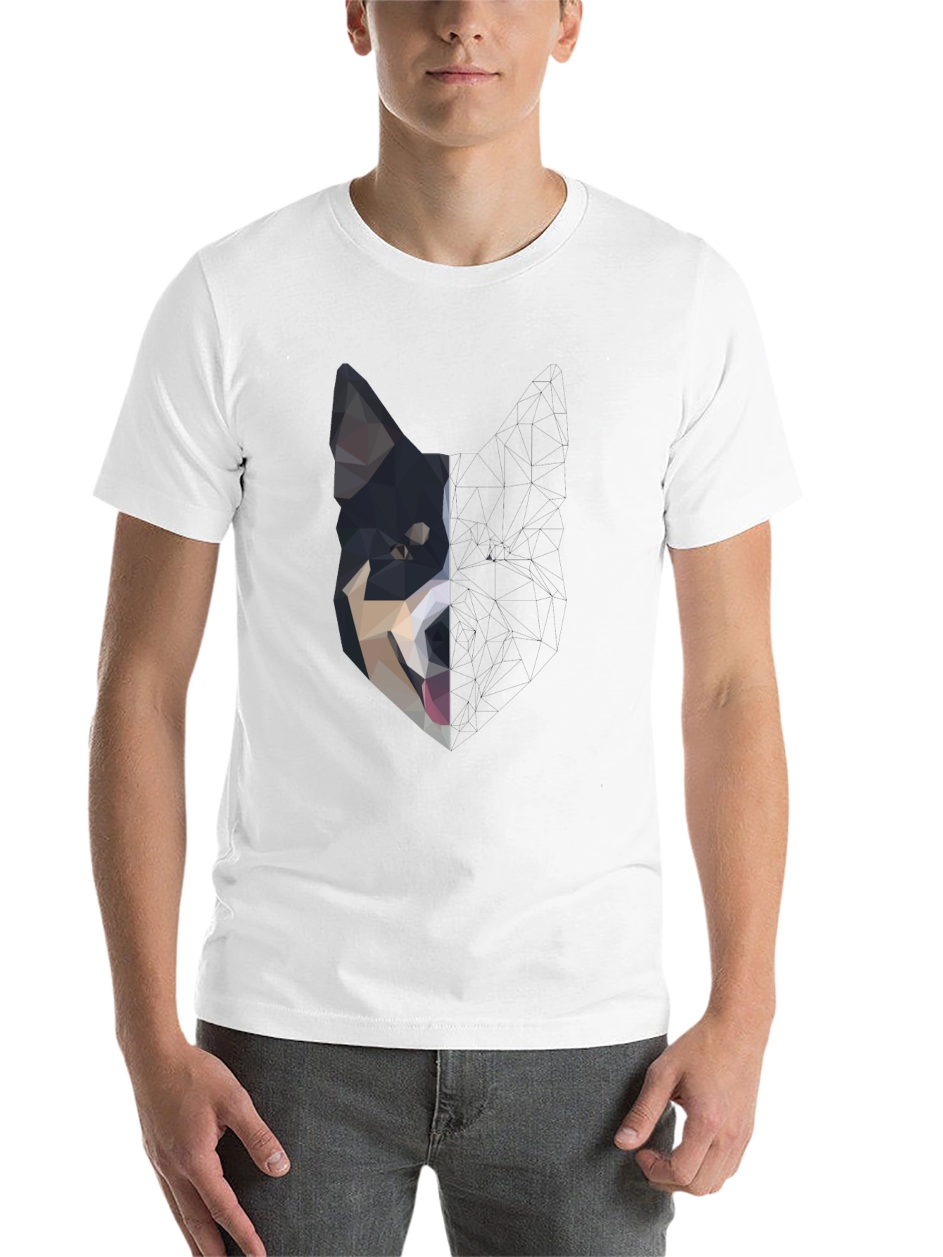 Black Abstract Dog Graphic Black T-Shirt view 14