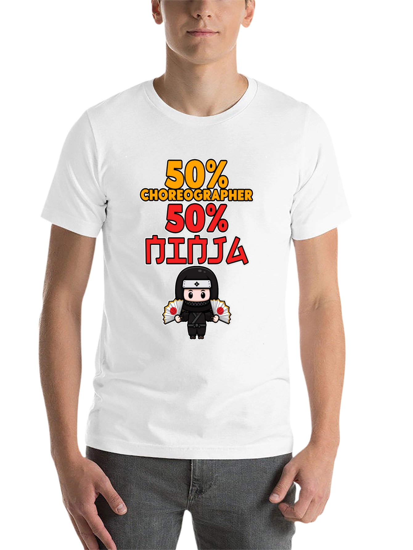 Black 50% Choreographer 50% Ninja Graphic T-Shirt view 14