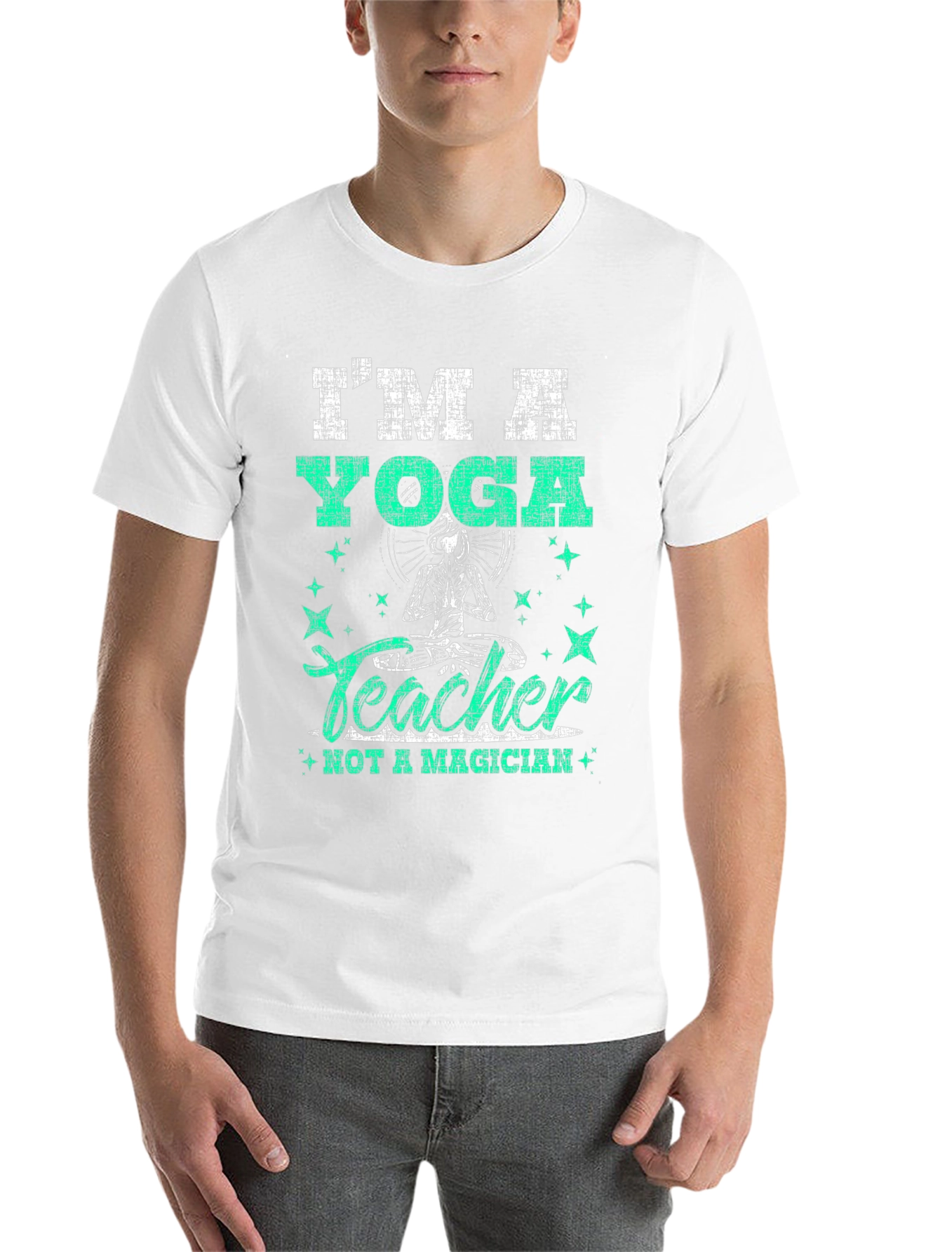 Black I'm A Yoga Teacher Graphic T-Shirt view 14