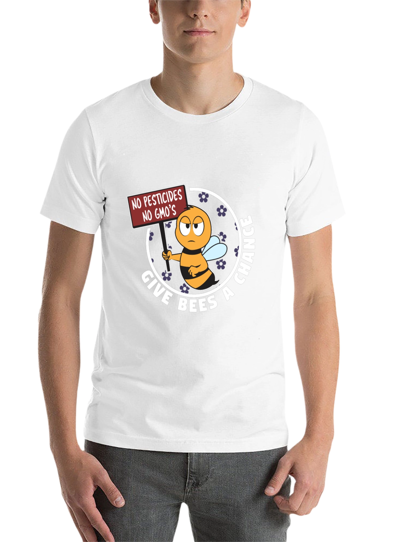 Give Bees A Chance T-Shirt, No GMO's - 14