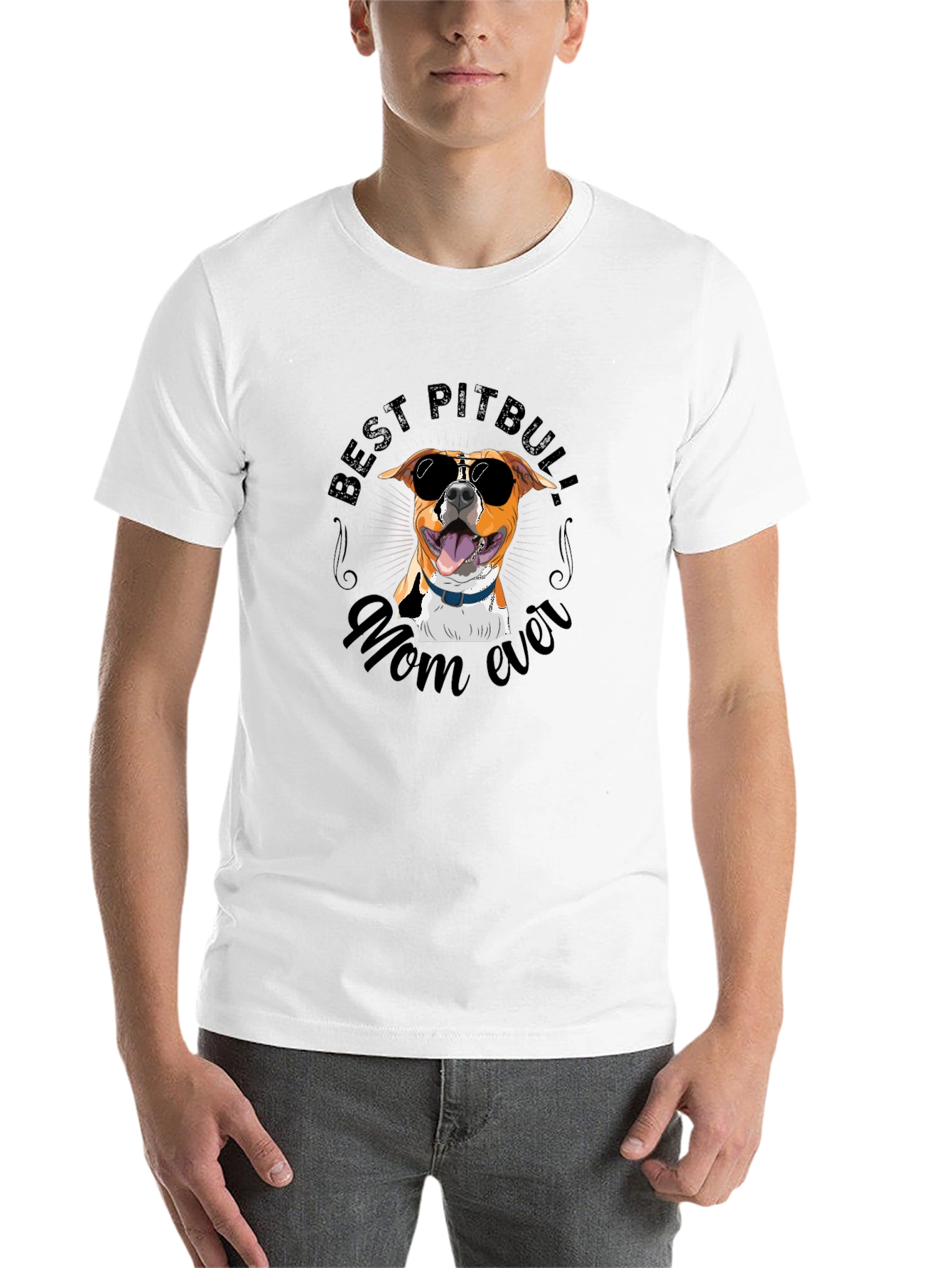 Black Best Pitbull Mom Ever T-Shirt view 14