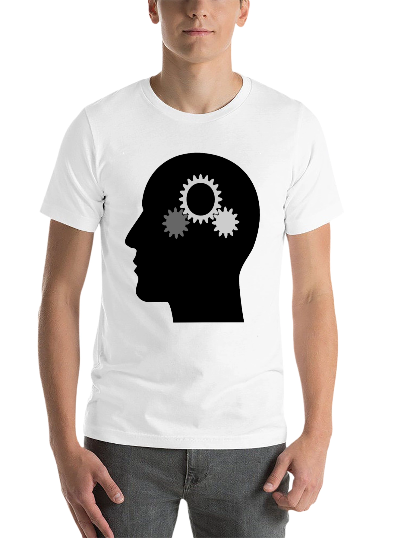 Black Gears Mind T-Shirt - Thinking Design view 14