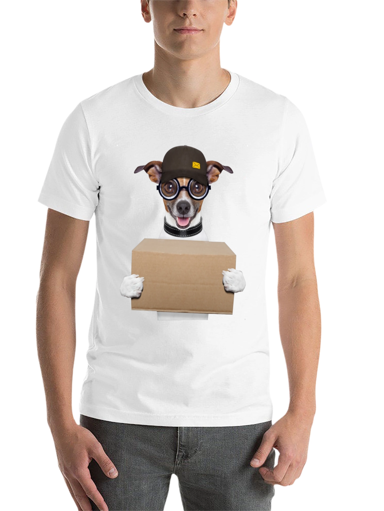 Black Dog Mailman Graphic Tee - Novelty T-Shirt view 14