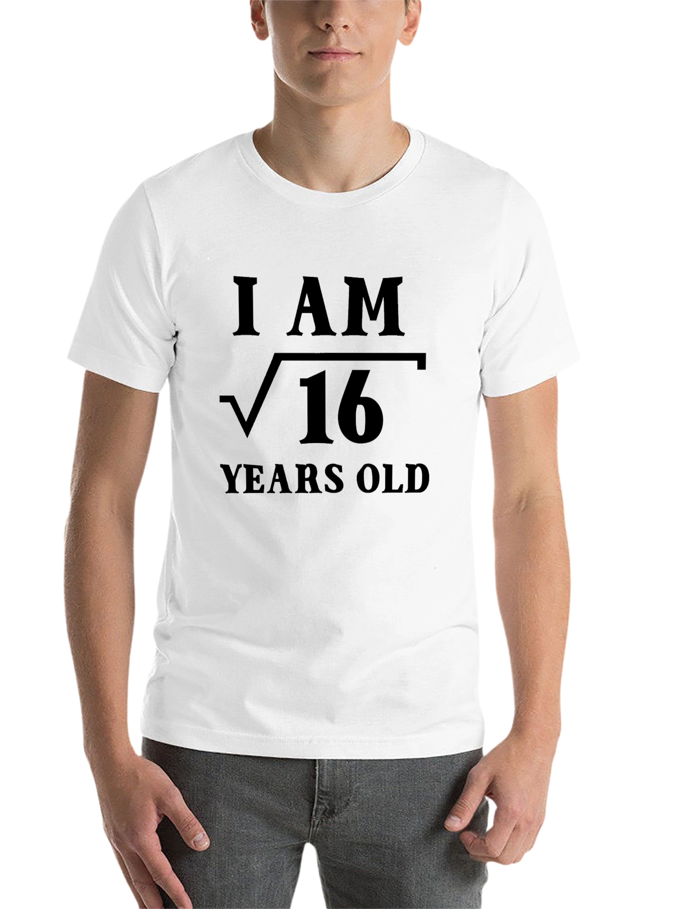 Black I Am Root 16 Years Old T-Shirt, Math Birthday Tee view 14