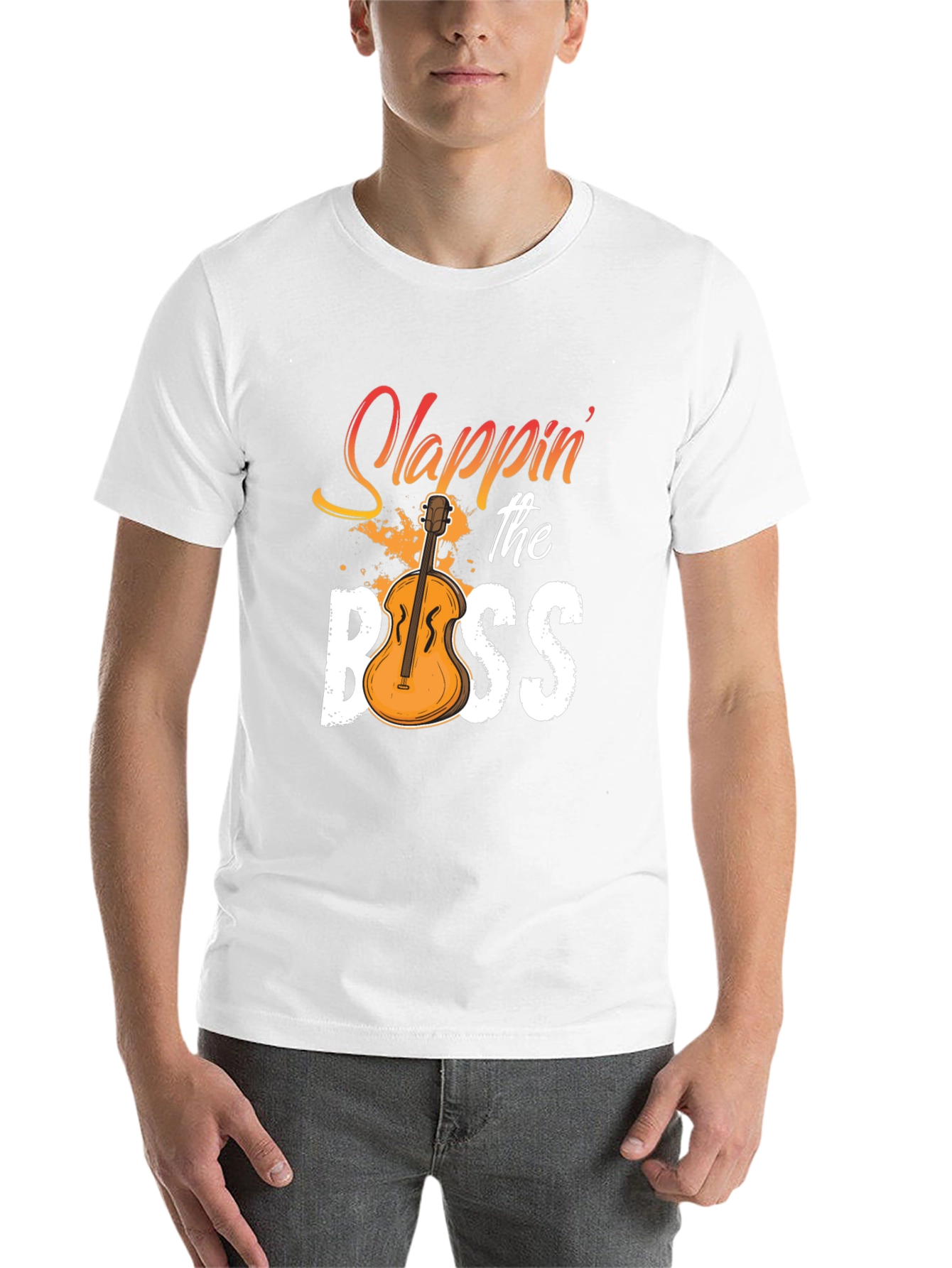 Black Slappin' the Bass T-Shirt - Musician Novelty Tee view 14