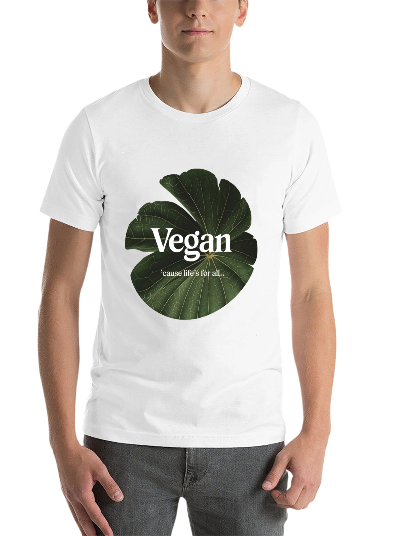Black Vegan Life T-Shirt - Cause Life's For All - Plant-Based Style view 14