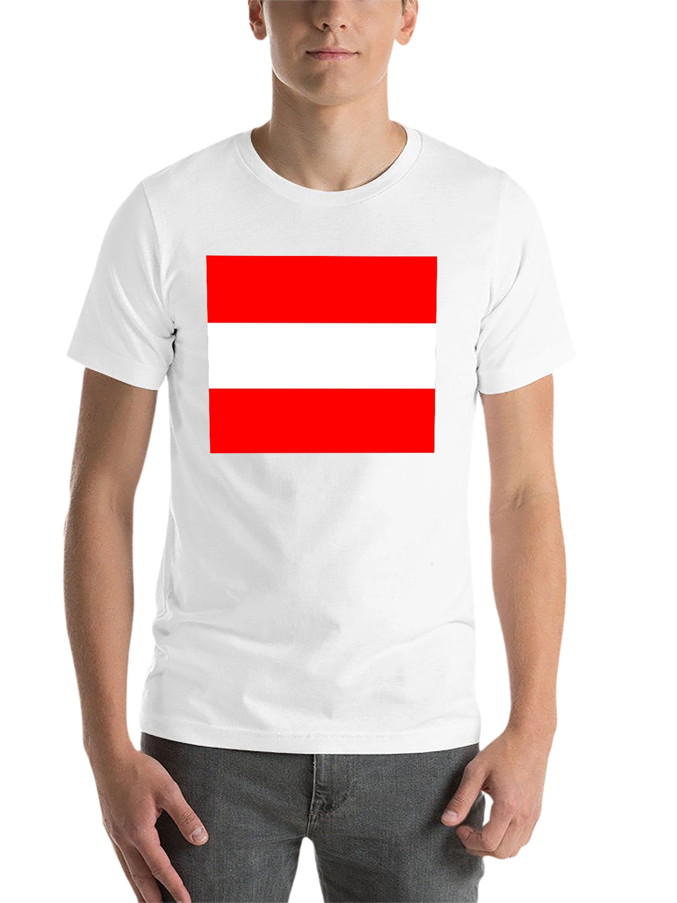 Austria Flag T-Shirt - Black Cotton Tee - 14