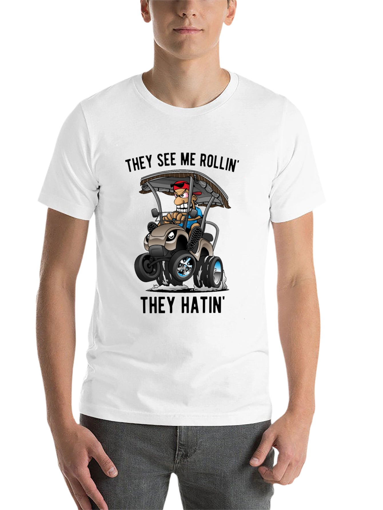 Black They See Me Rollin' T-Shirt view 14