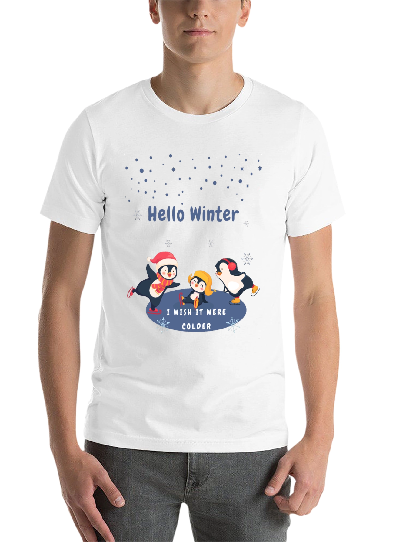 Black Winter Penguin Graphic T-Shirt view 14