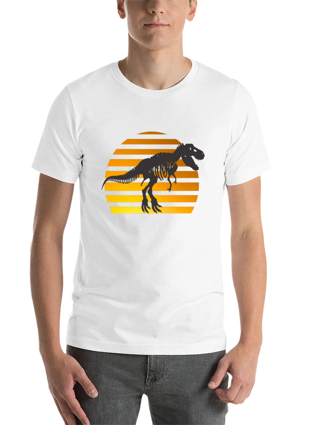 Black Dino Sunset T-Shirt - Black Graphic Tee view 14