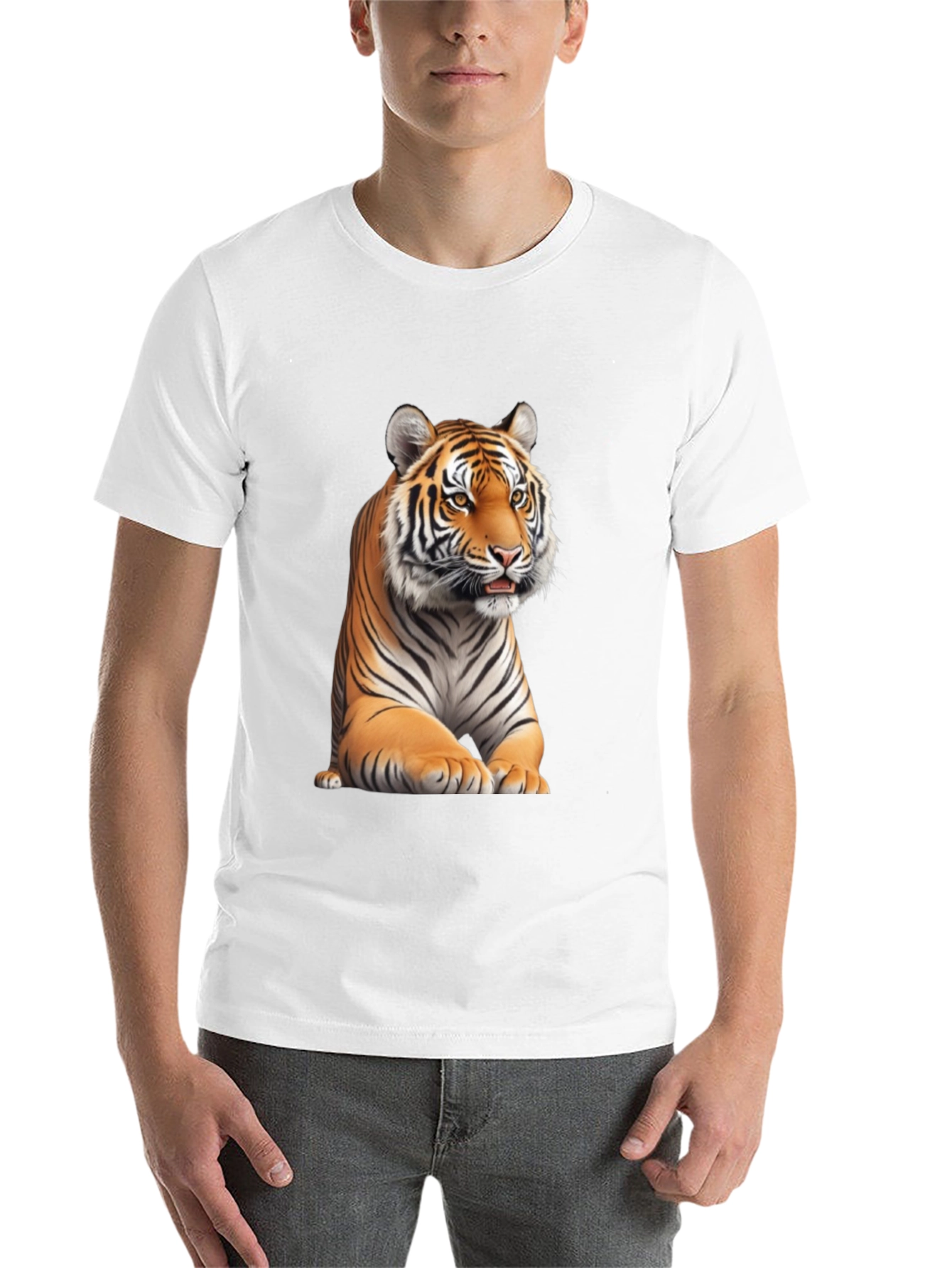 Black Tiger Graphic Tee - Black Cotton Blend view 14