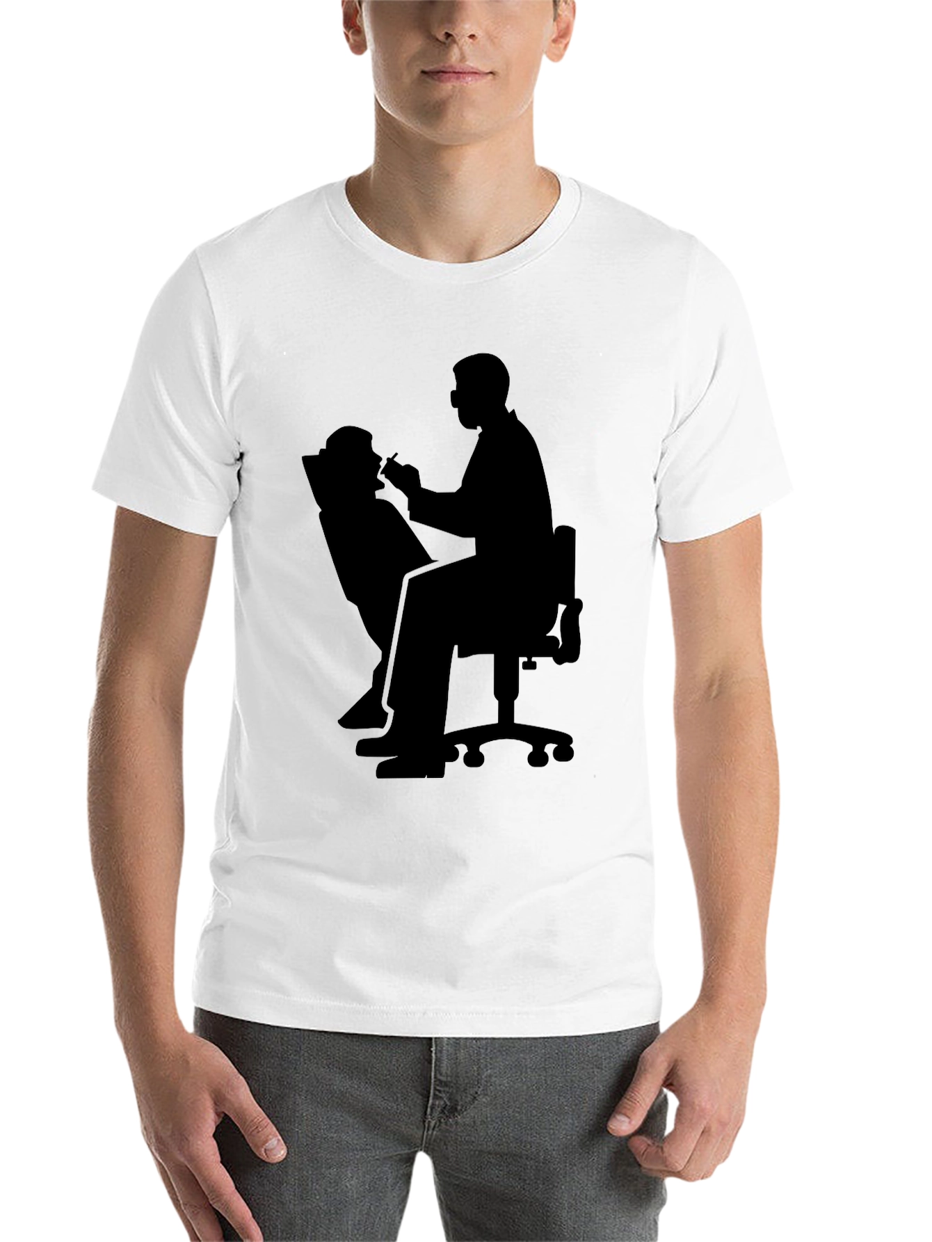Black Dentist Silhouette Graphic T-Shirt view 14