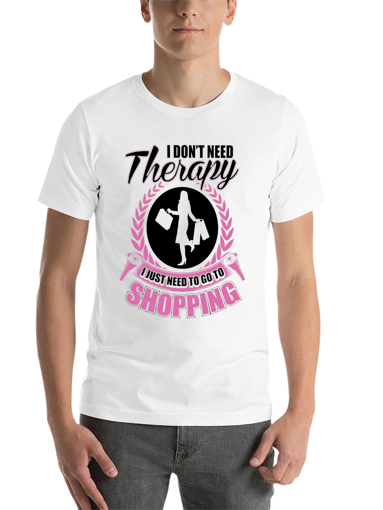 Black Retail Therapy Tee - I Don't Need Therapy, Shopping! view 14