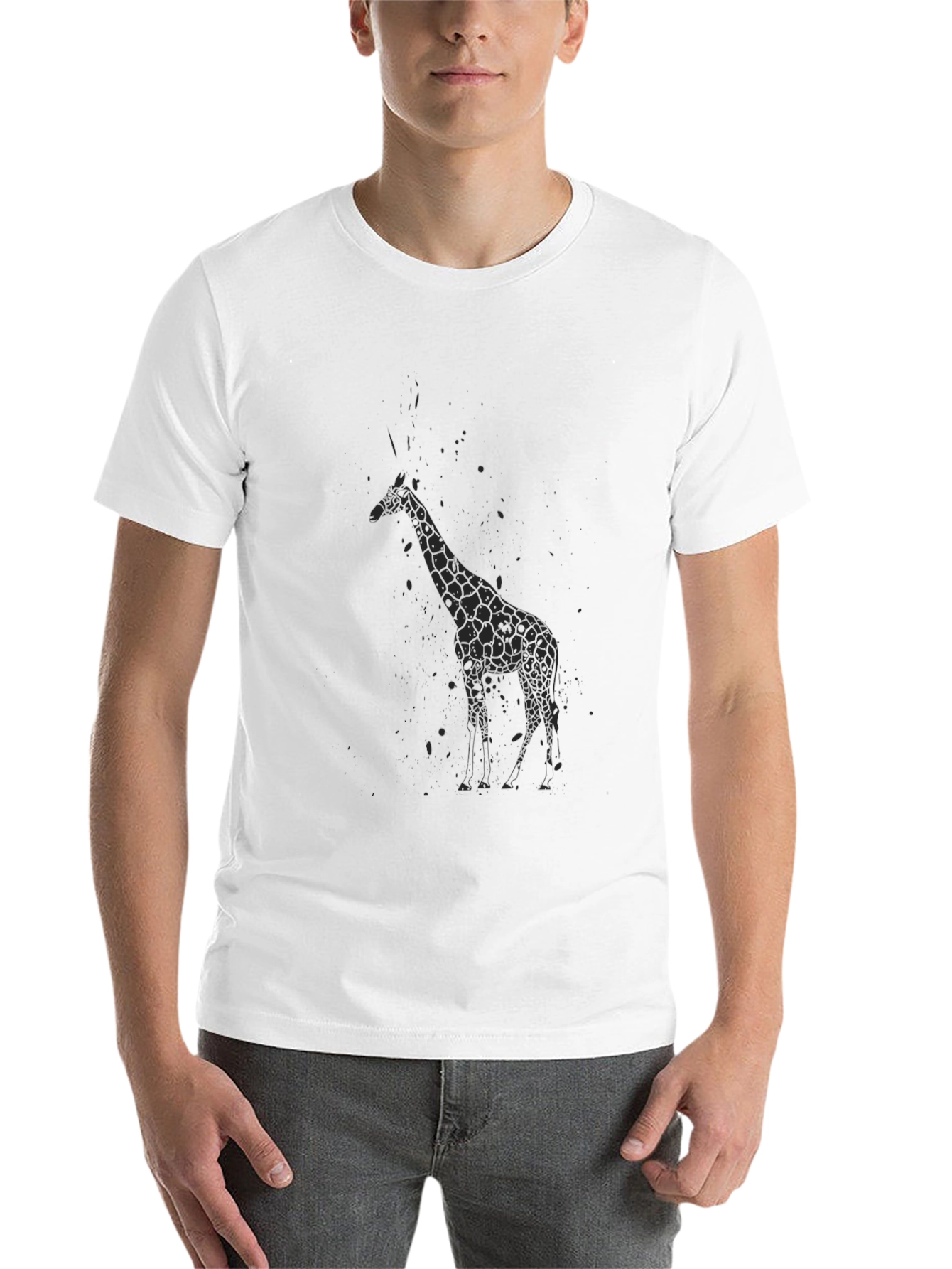 Black Black Giraffe Graphic T-Shirt - Men's Style view 14