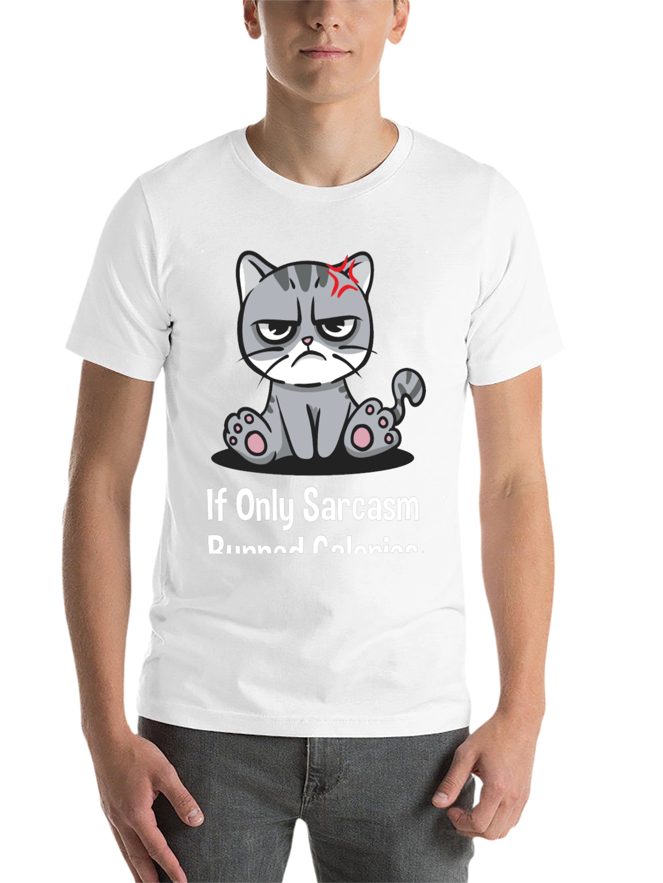 Black Sarcastic Cat T-Shirt - Grumpy Kitty Humor Tee view 14