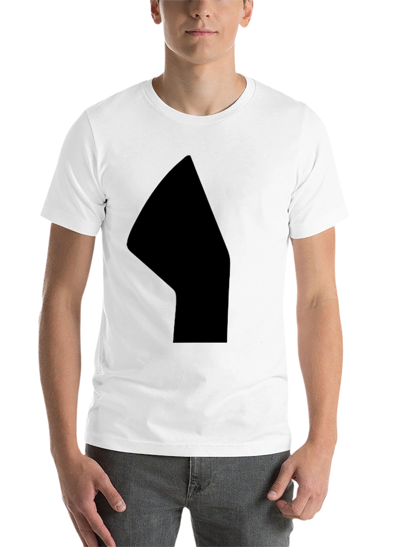 Black Men's Solid Black Graphic Tee - Casual Style view 14