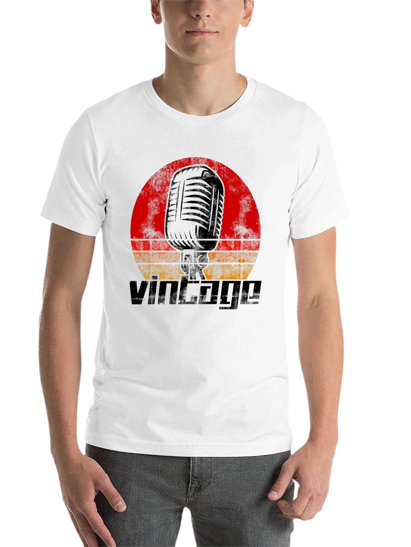 Black Vintage Microphone Graphic T-Shirt - Retro Music Tee view 14