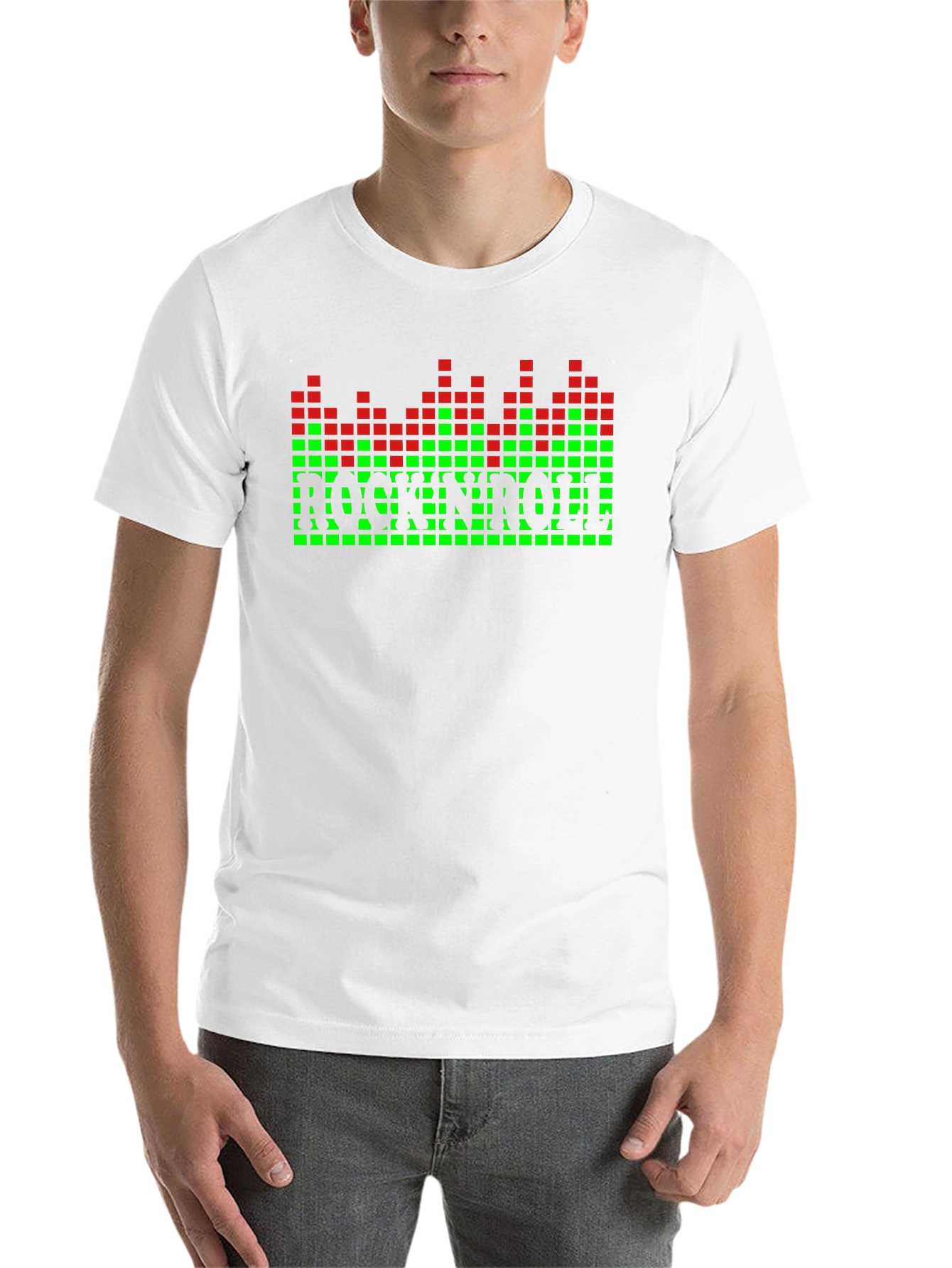 Black Rock N Roll Pixel Graphic T-Shirt view 14
