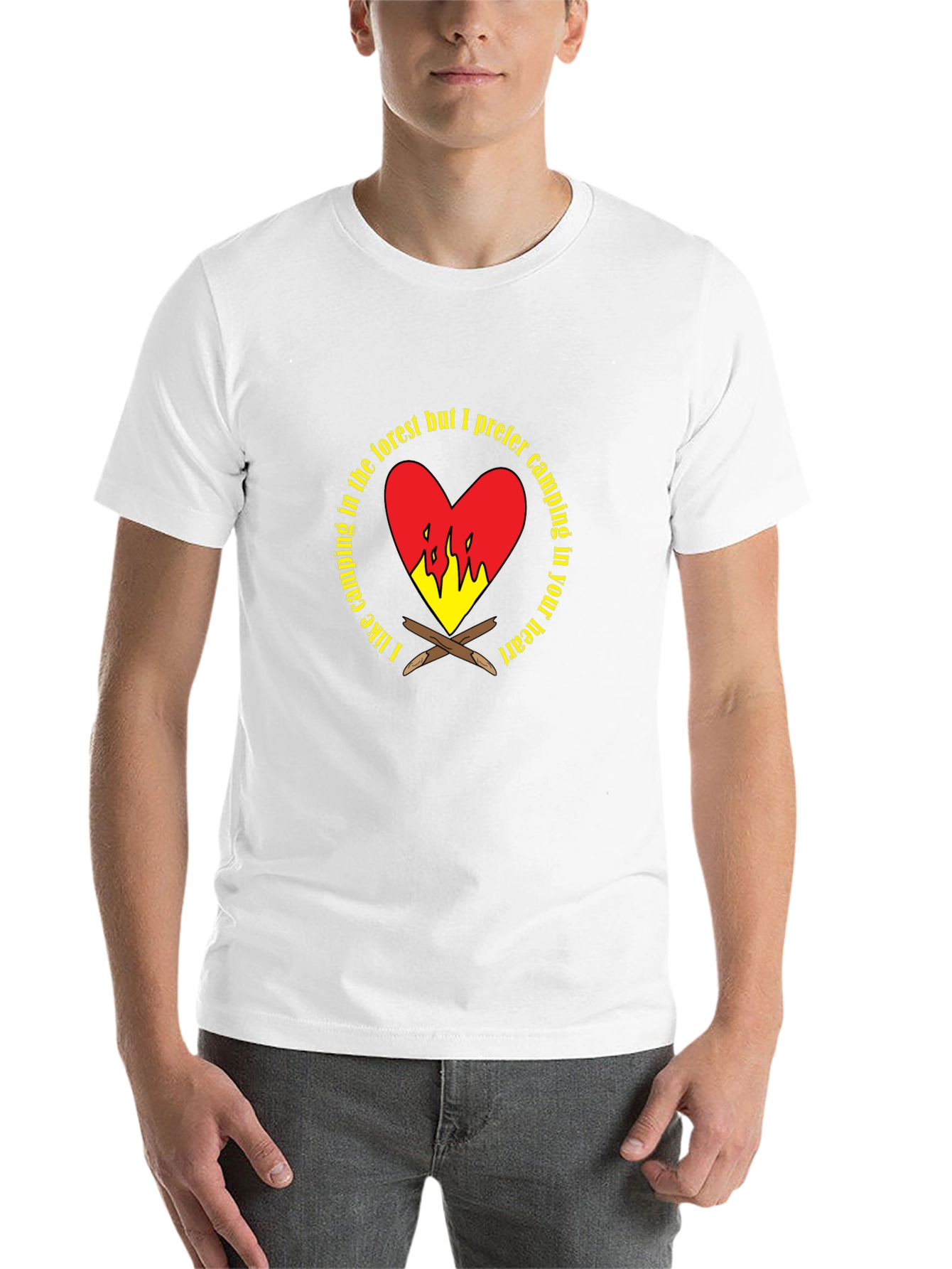 Black Camping Heart Graphic T-Shirt view 14