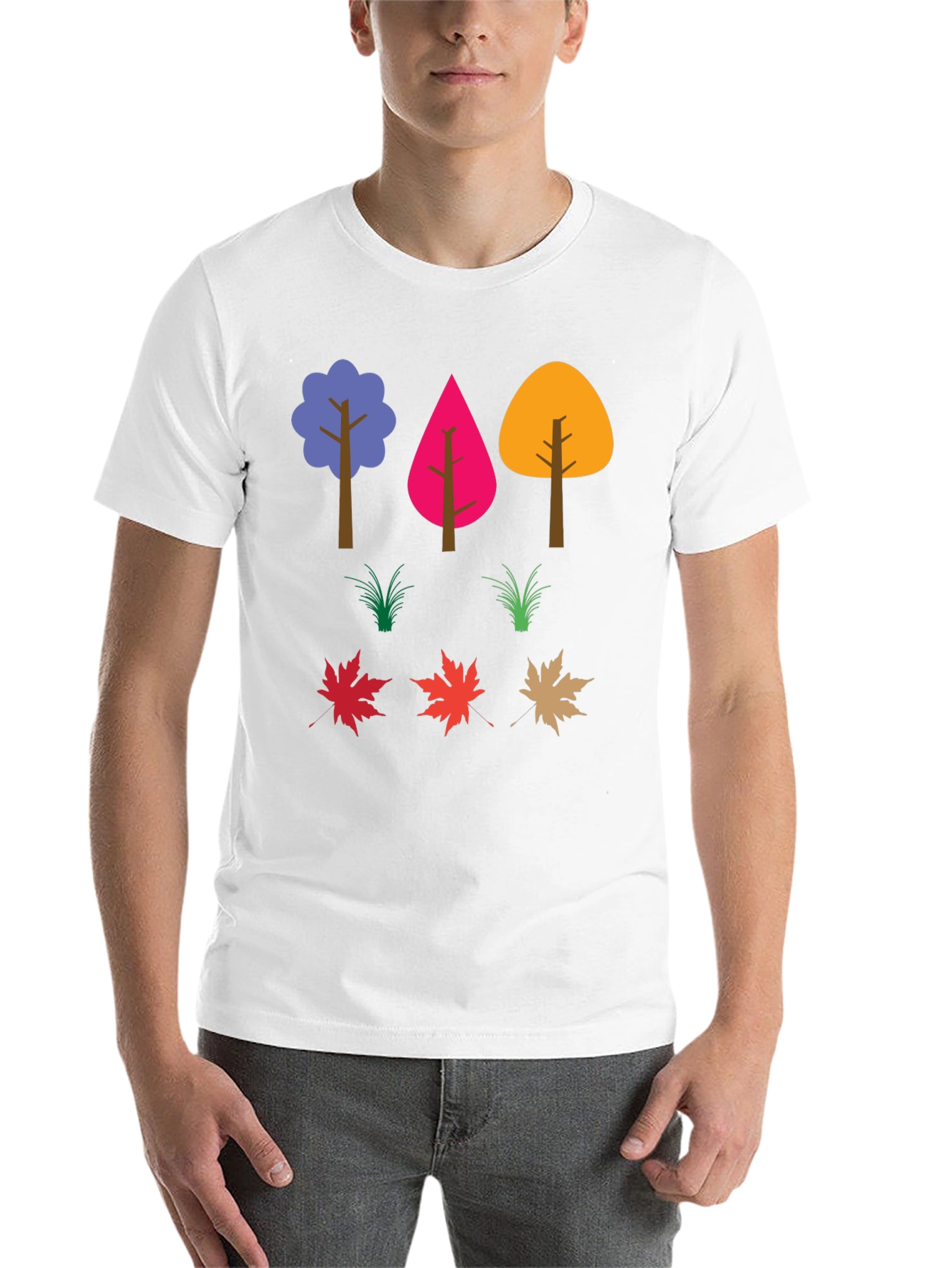 Black Colorful Nature Trees & Leaves Graphic Tee view 14