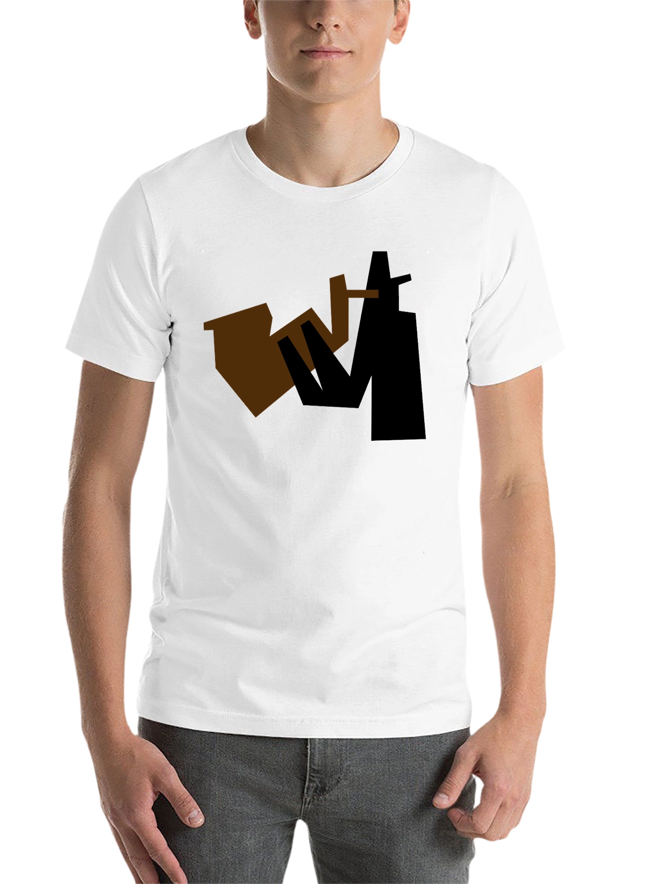 Black Abstract Sax Player Graphic Tee - Black view 14
