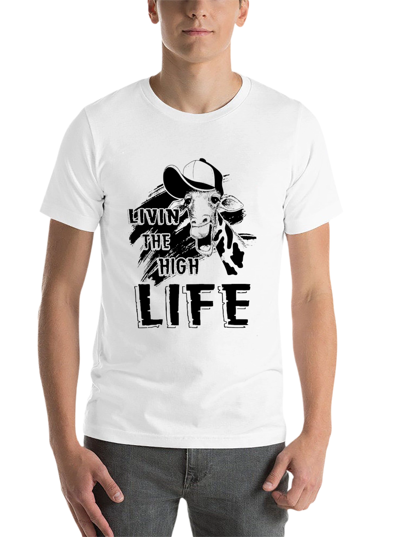 Black Livin' the High Life Giraffe T-Shirt view 14
