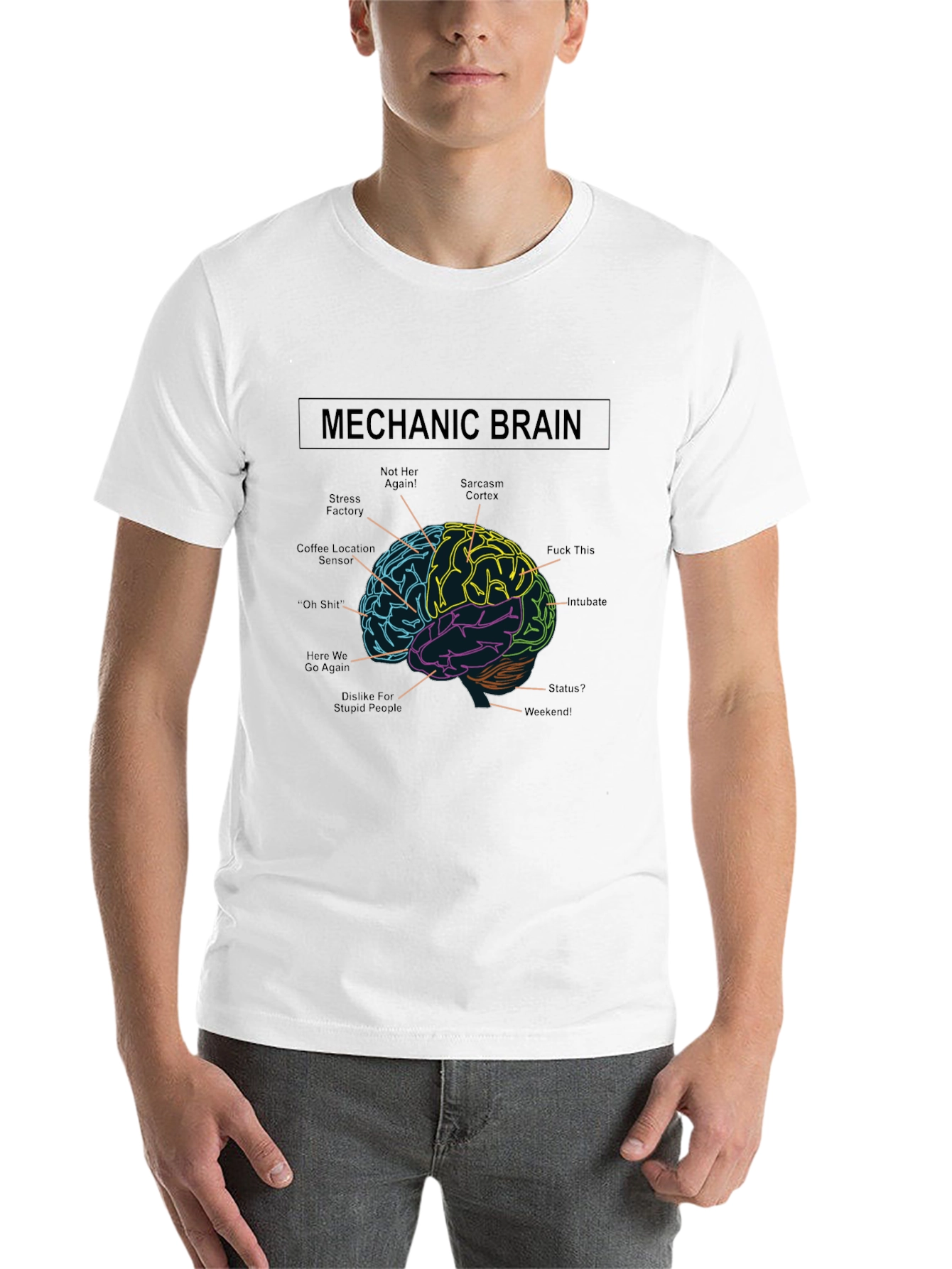 Black Mechanic Brain T-Shirt Funny Mechanic Gift view 14