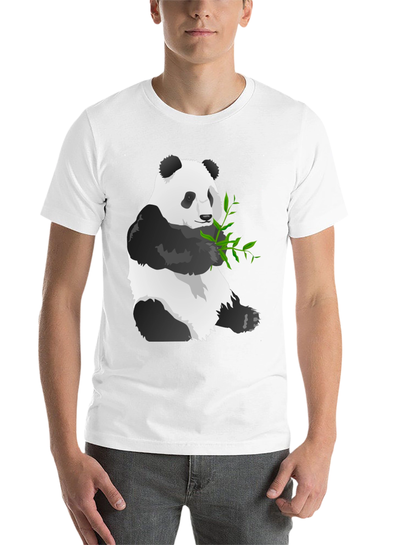 Black Panda Graphic Tee - Soft Black Cotton Blend view 14