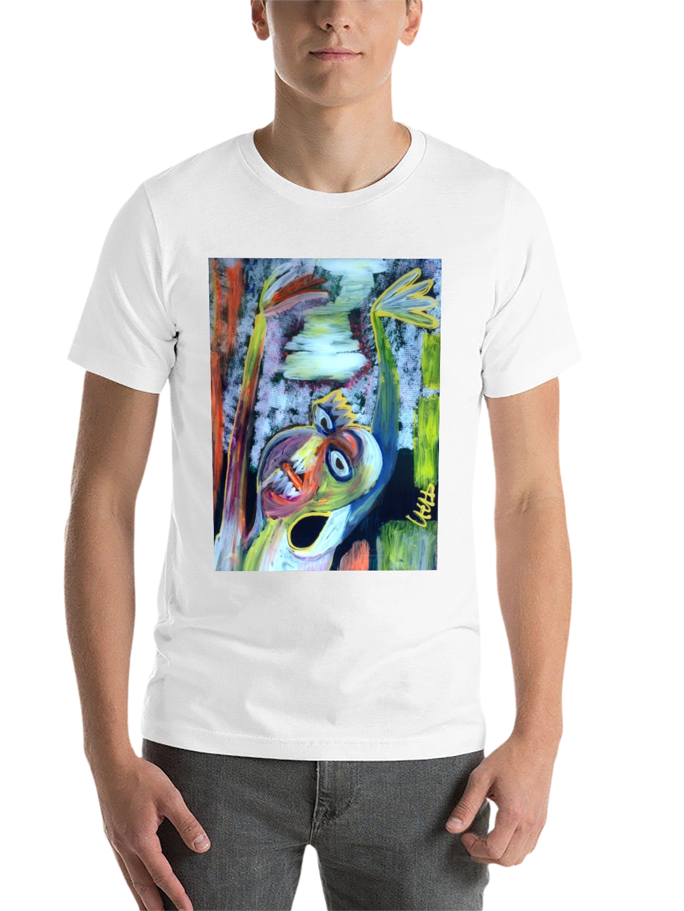 Black Abstract Art Graphic Print Black T-Shirt view 14