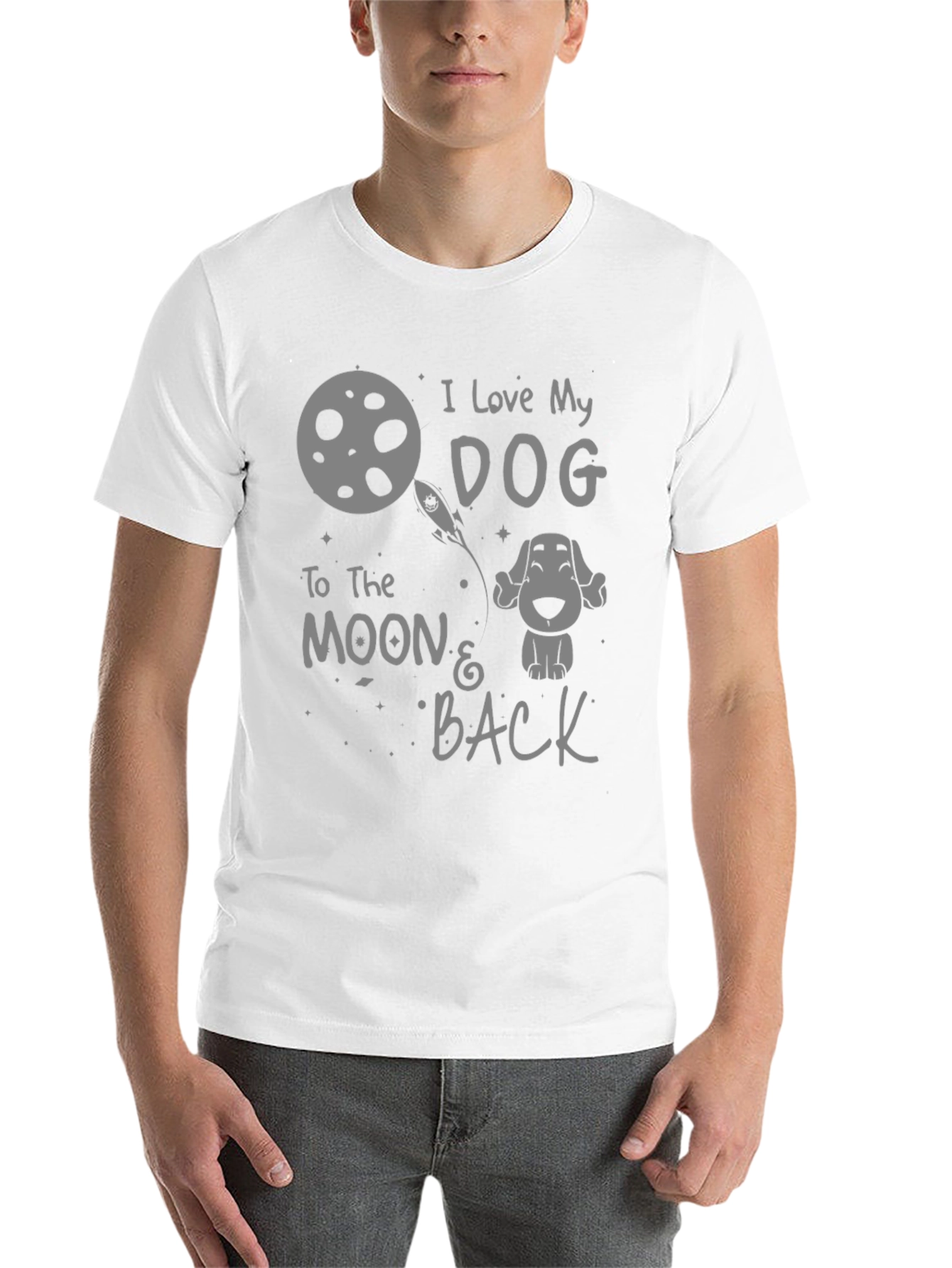 Black I Love My Dog To The Moon And Back T-Shirt view 14