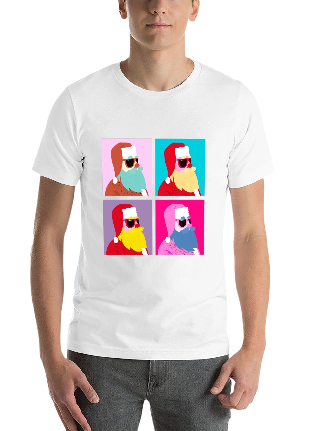 Black Retro Santa T-Shirt - Holiday Style view 14