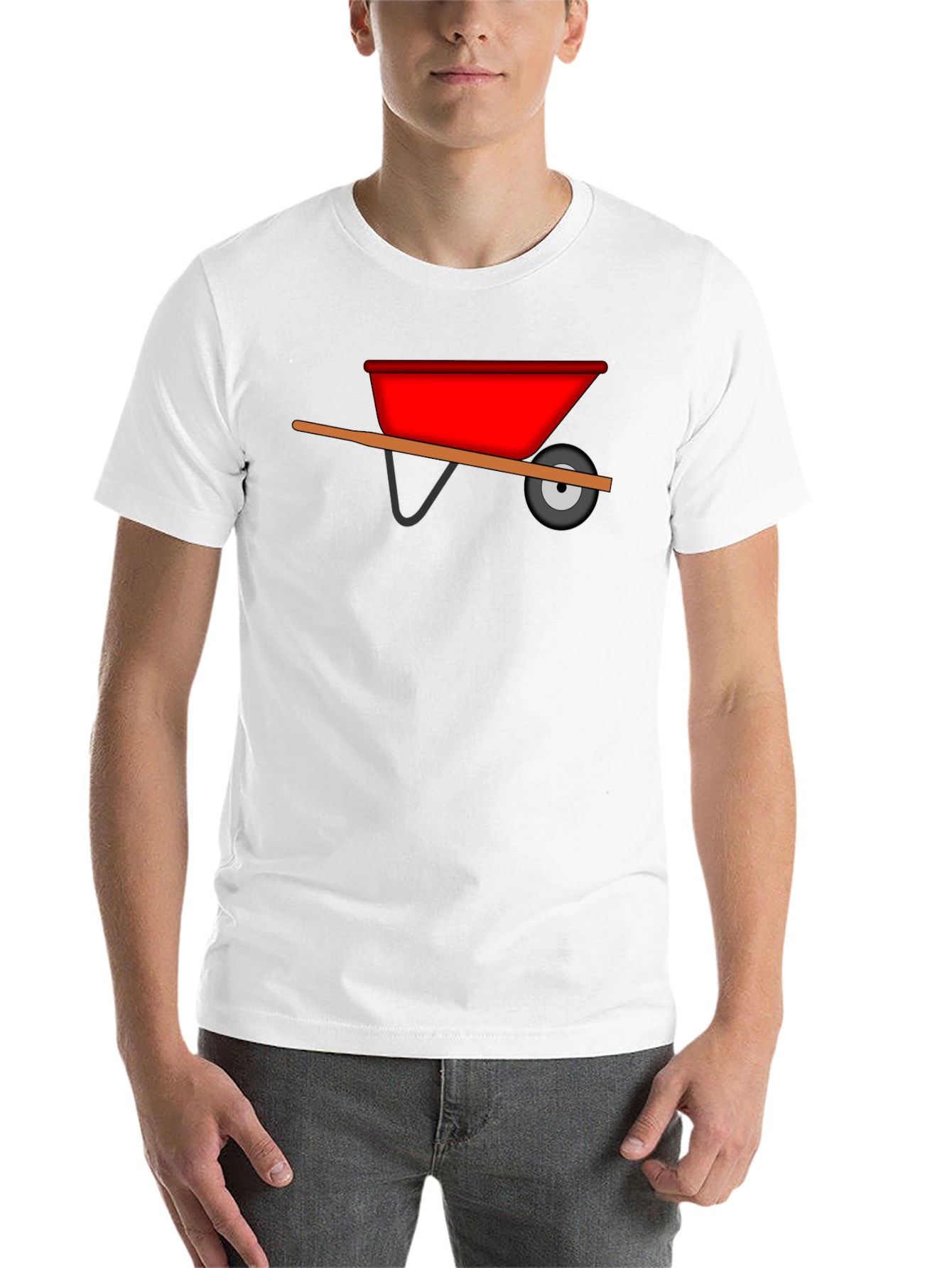 Black Wheelbarrow Graphic Tee - Black Cotton Casual view 14