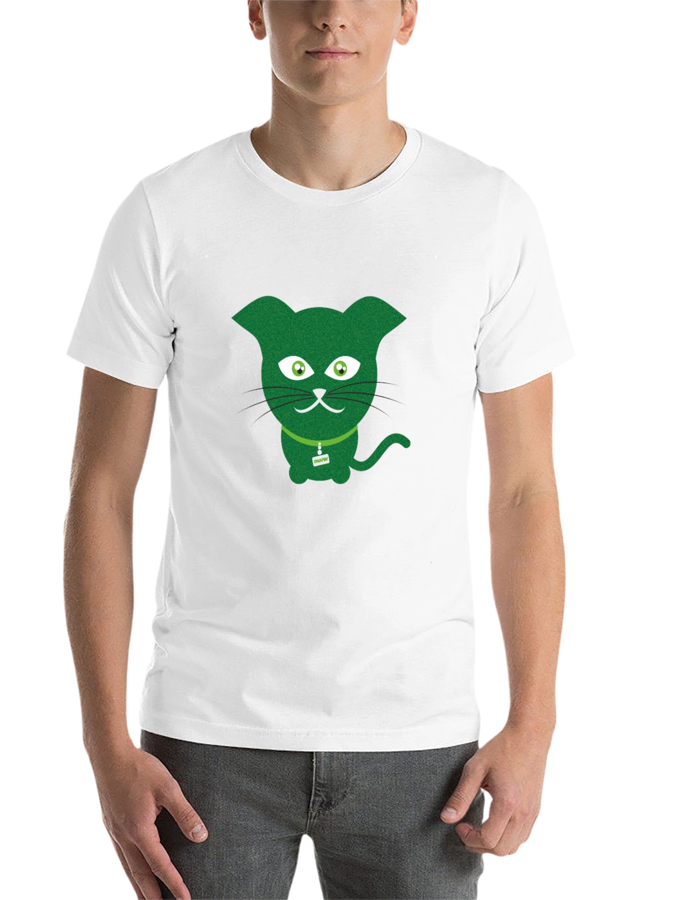 Black Green Cat Graphic Tee - Fun & Quirky view 14