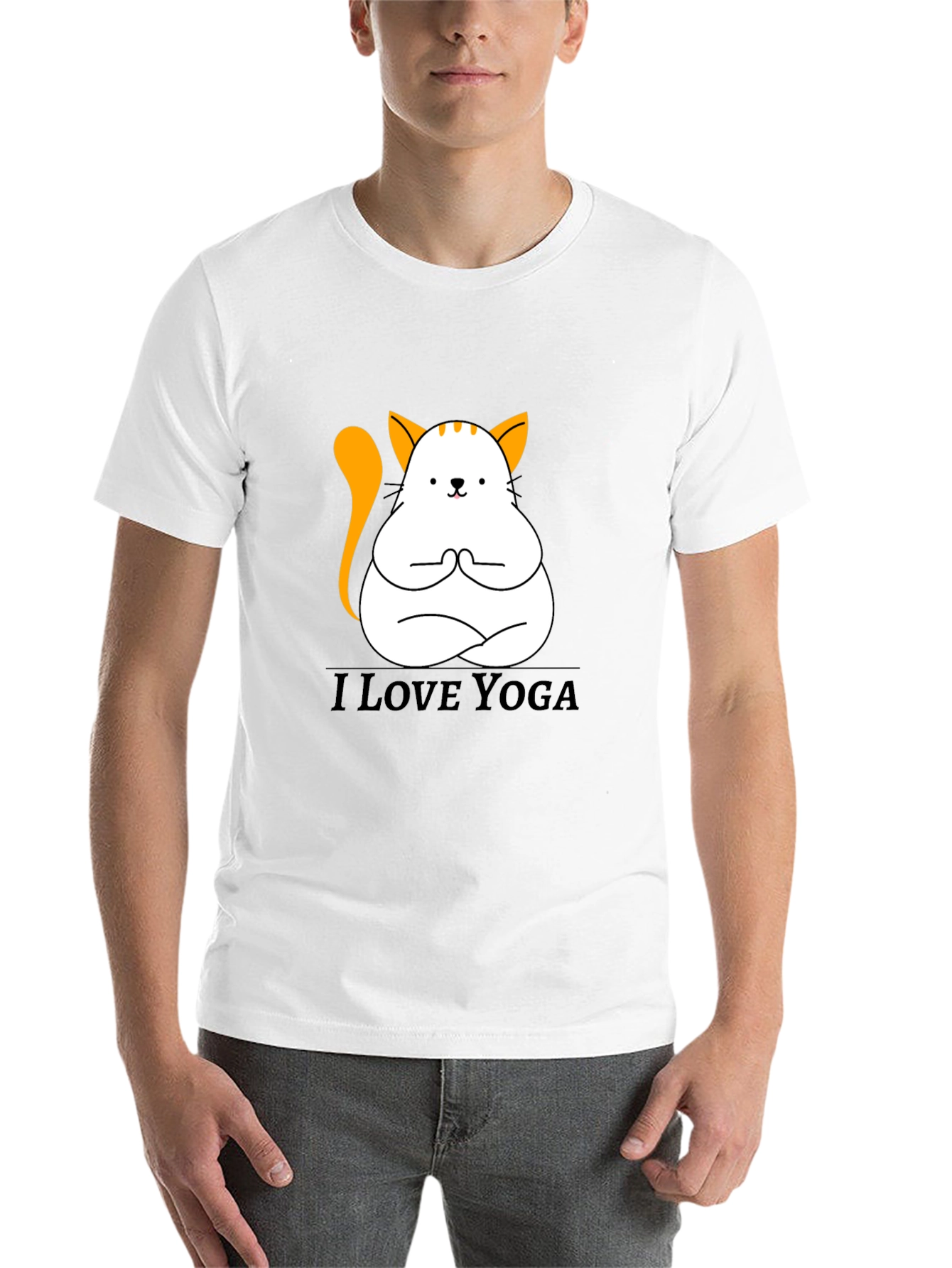 Black Yoga Cat T-Shirt - Meditating Kitten Graphic Tee view 14