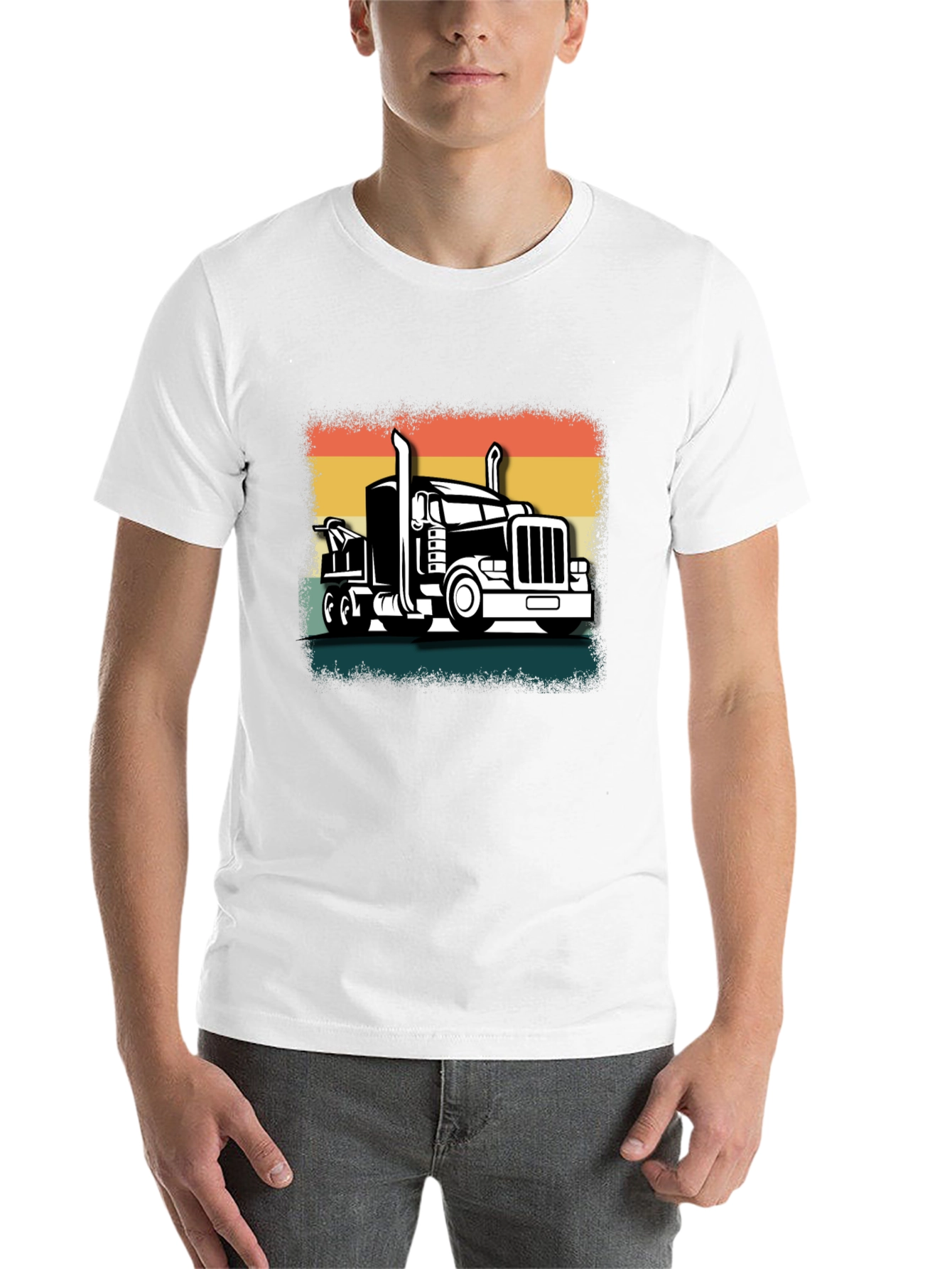 Retro Trucker Tee - Black - 14