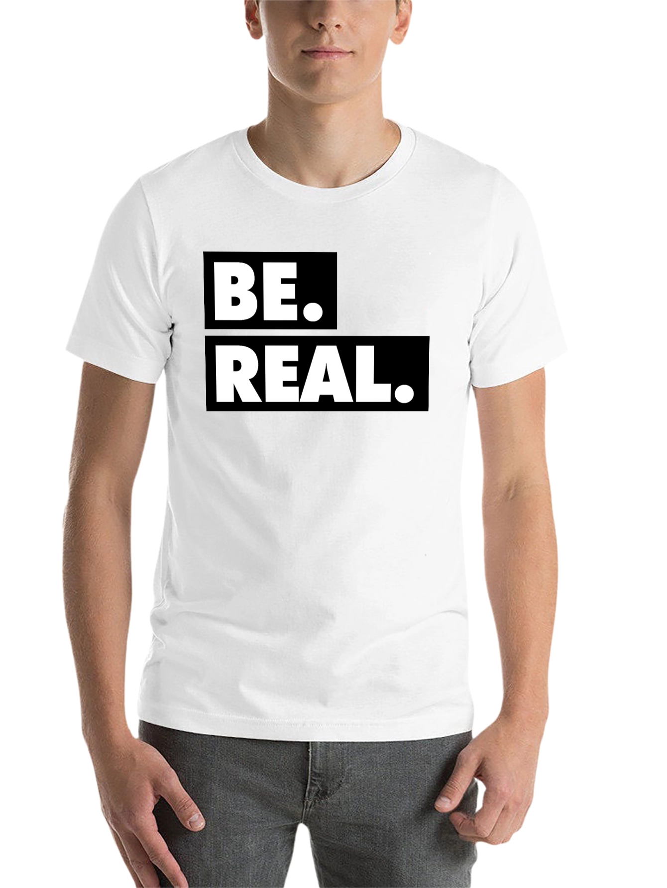 Black Be Real Graphic T-Shirt - Trendy Casual Tee view 14