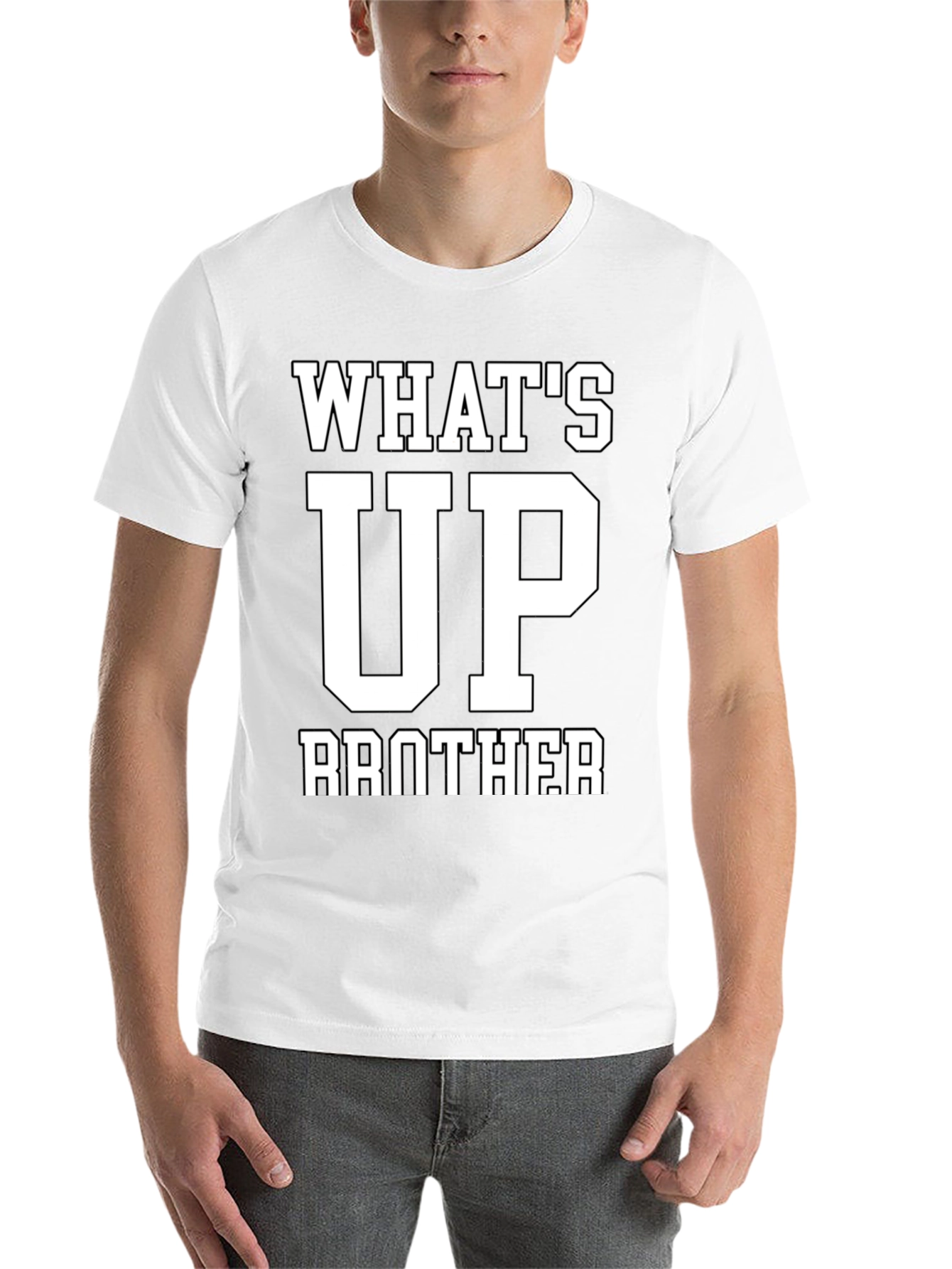 Black What's Up Brother Black Graphic T-Shirt view 14